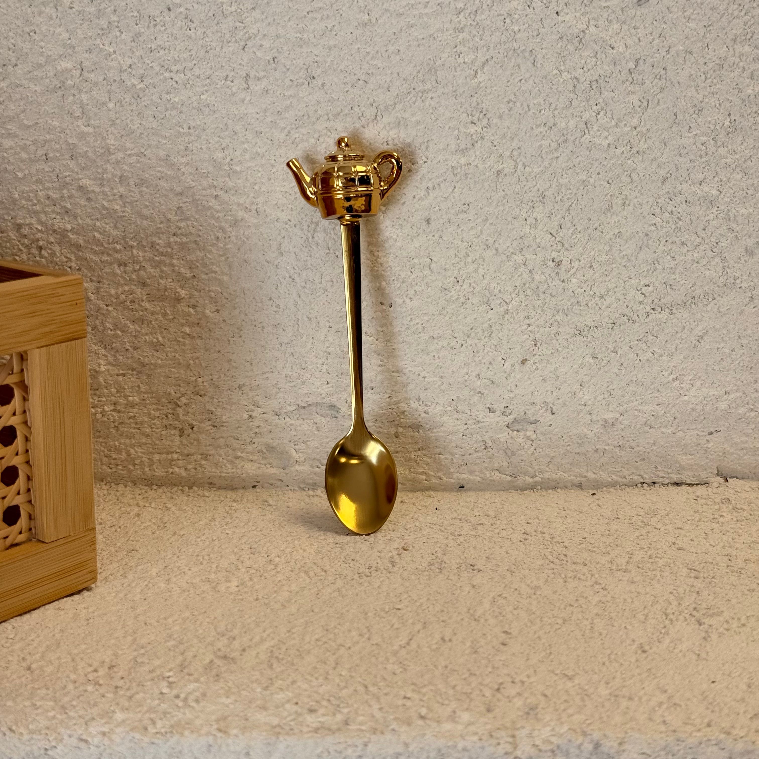 Deo Fincan Figürlü Çay Kaşığı 14 cm Gold