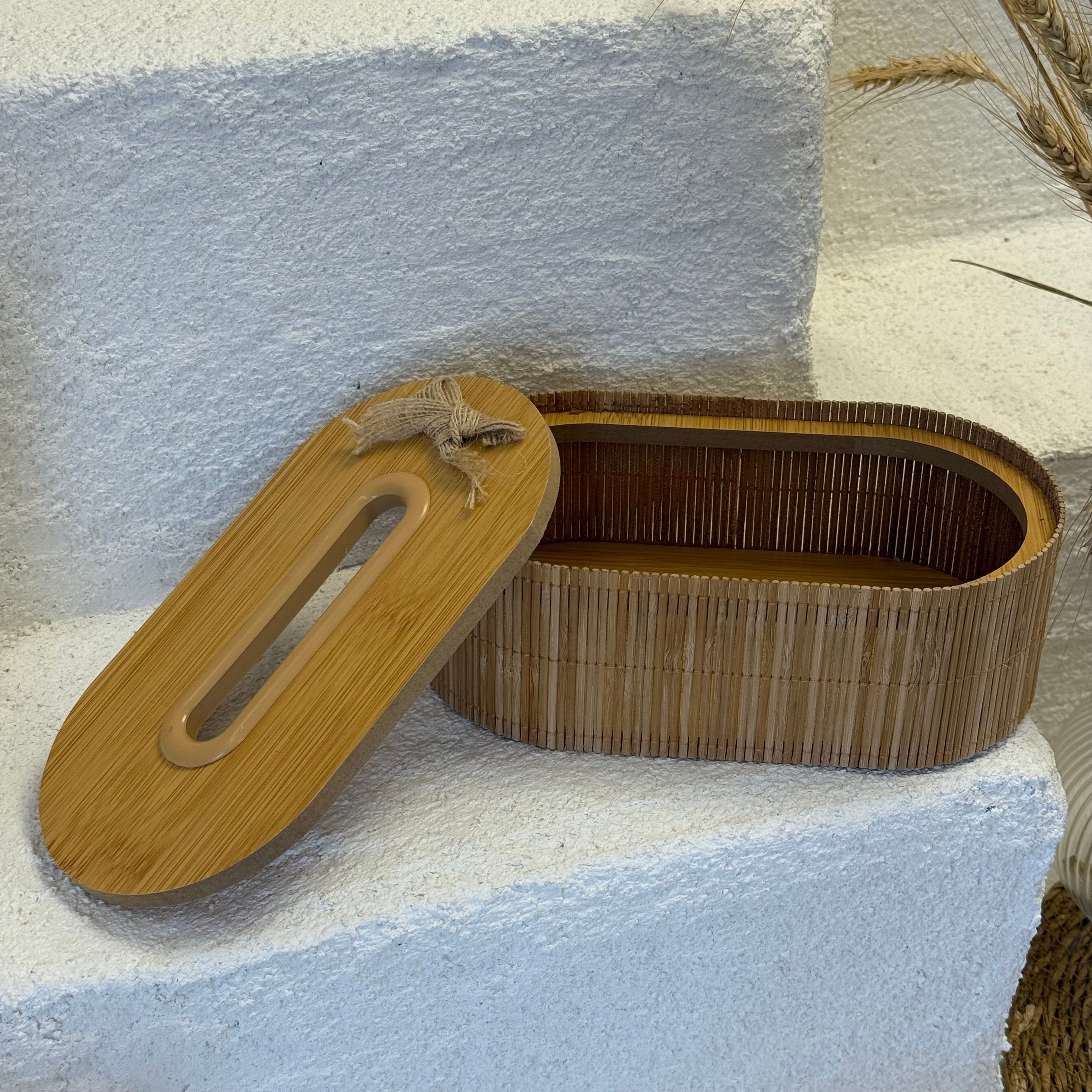 Amison Bambu Oval Peçetelik 22x17x7,5 cm 