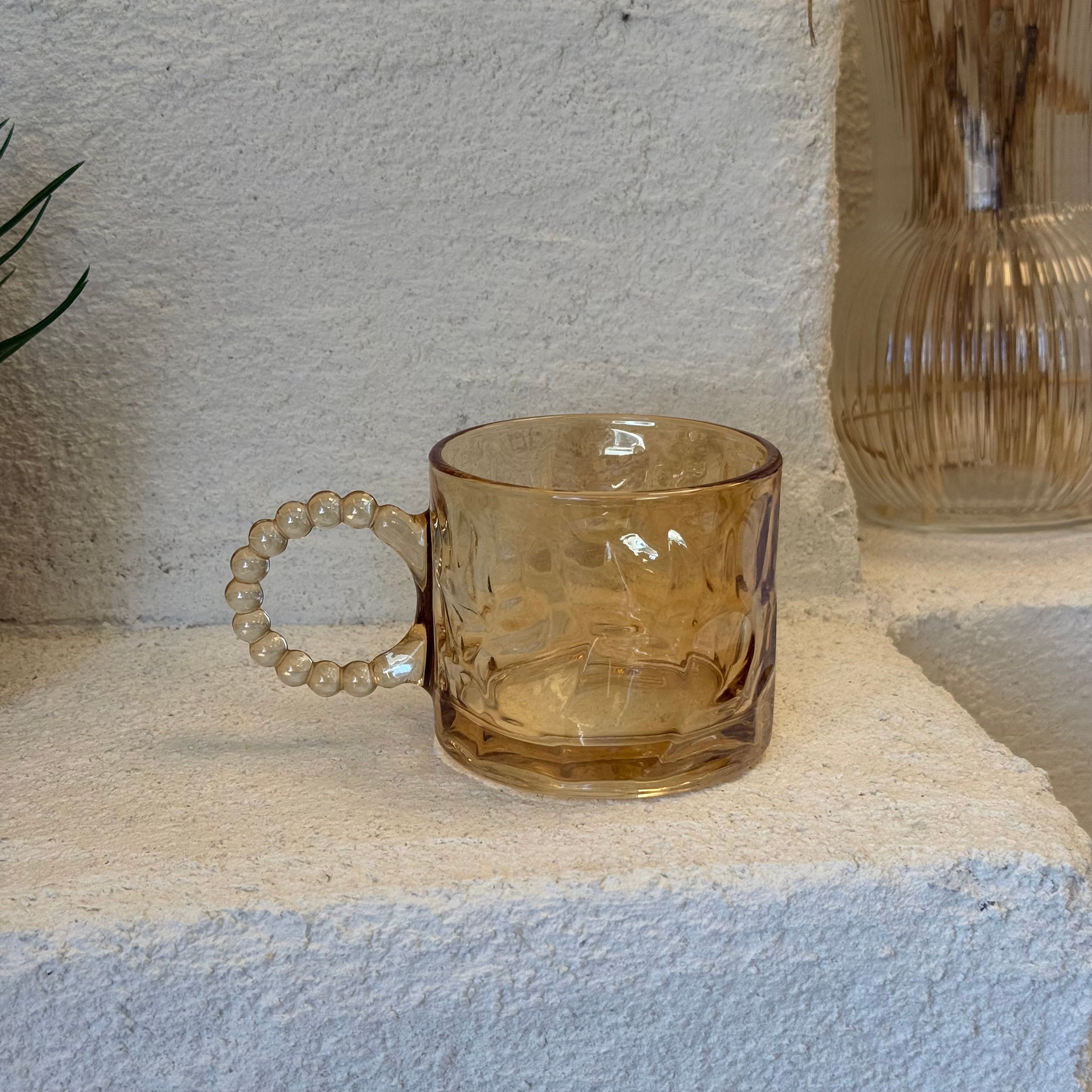 Boncuk Cam Nescafe Kupa Gold 9x7 cm 