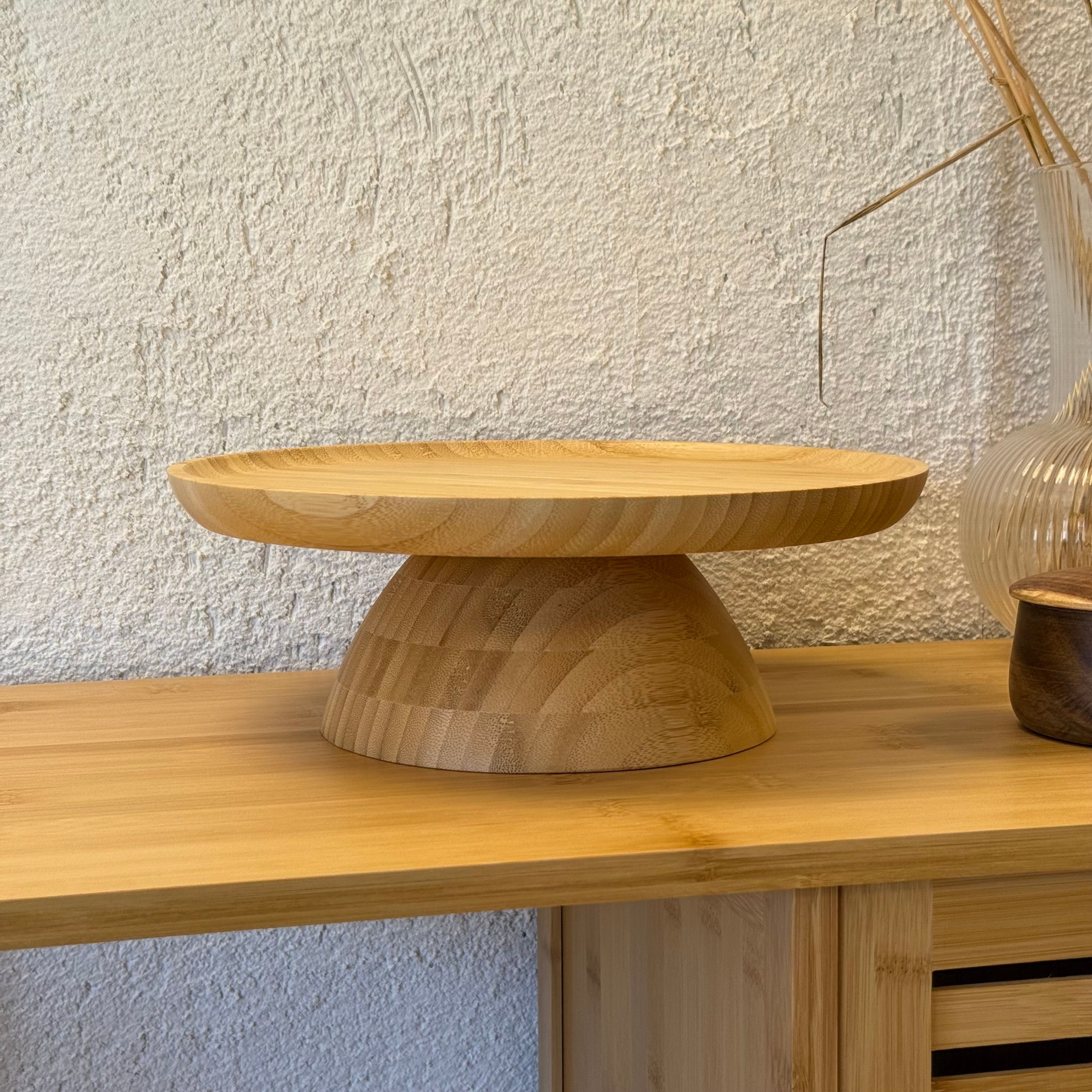 Bambu Yuvarlak Ayaklı Sunumluk 28 cm 