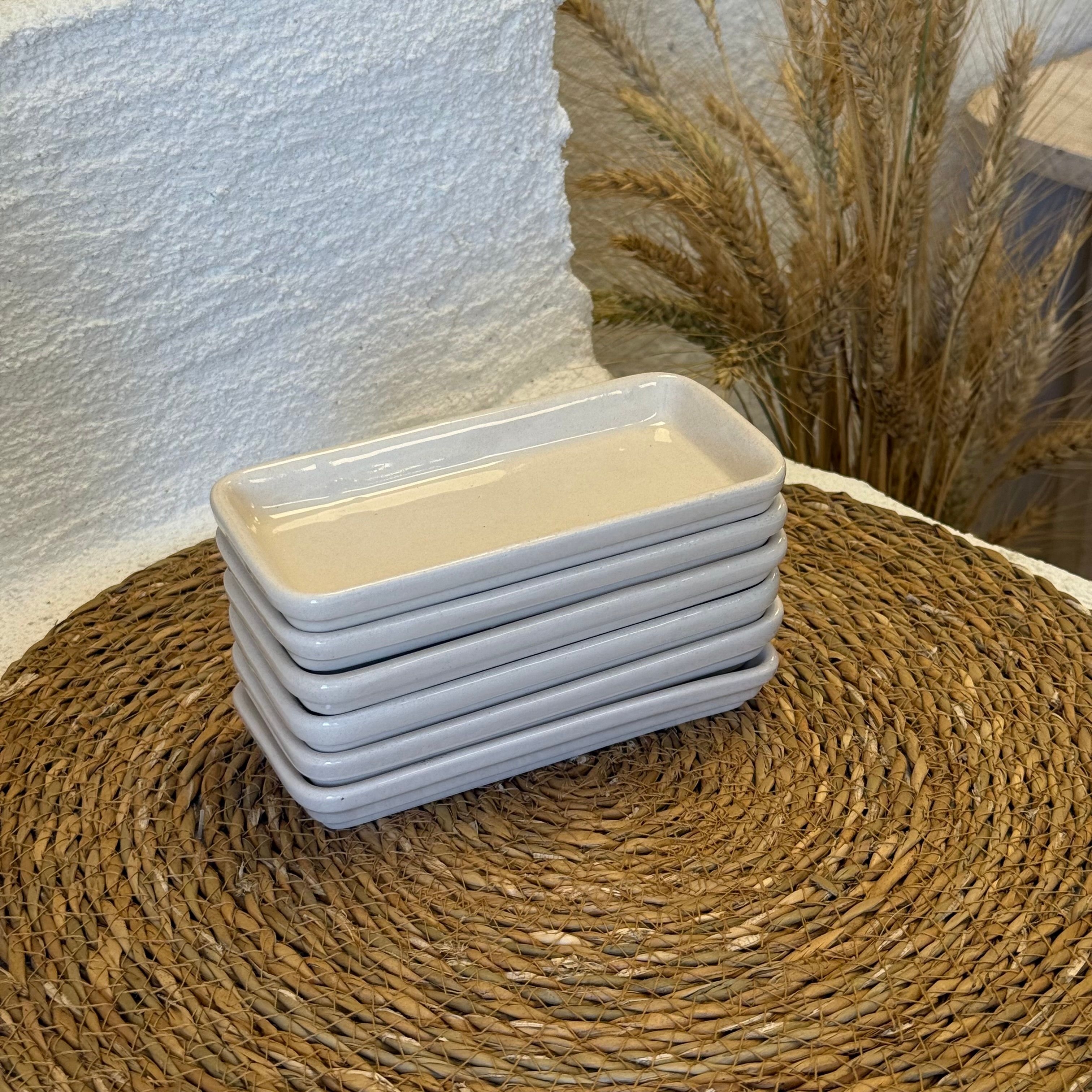 Buemos Dikdörtgen Seramik Kahvaltılık 6 Adet 15x7 cm 
