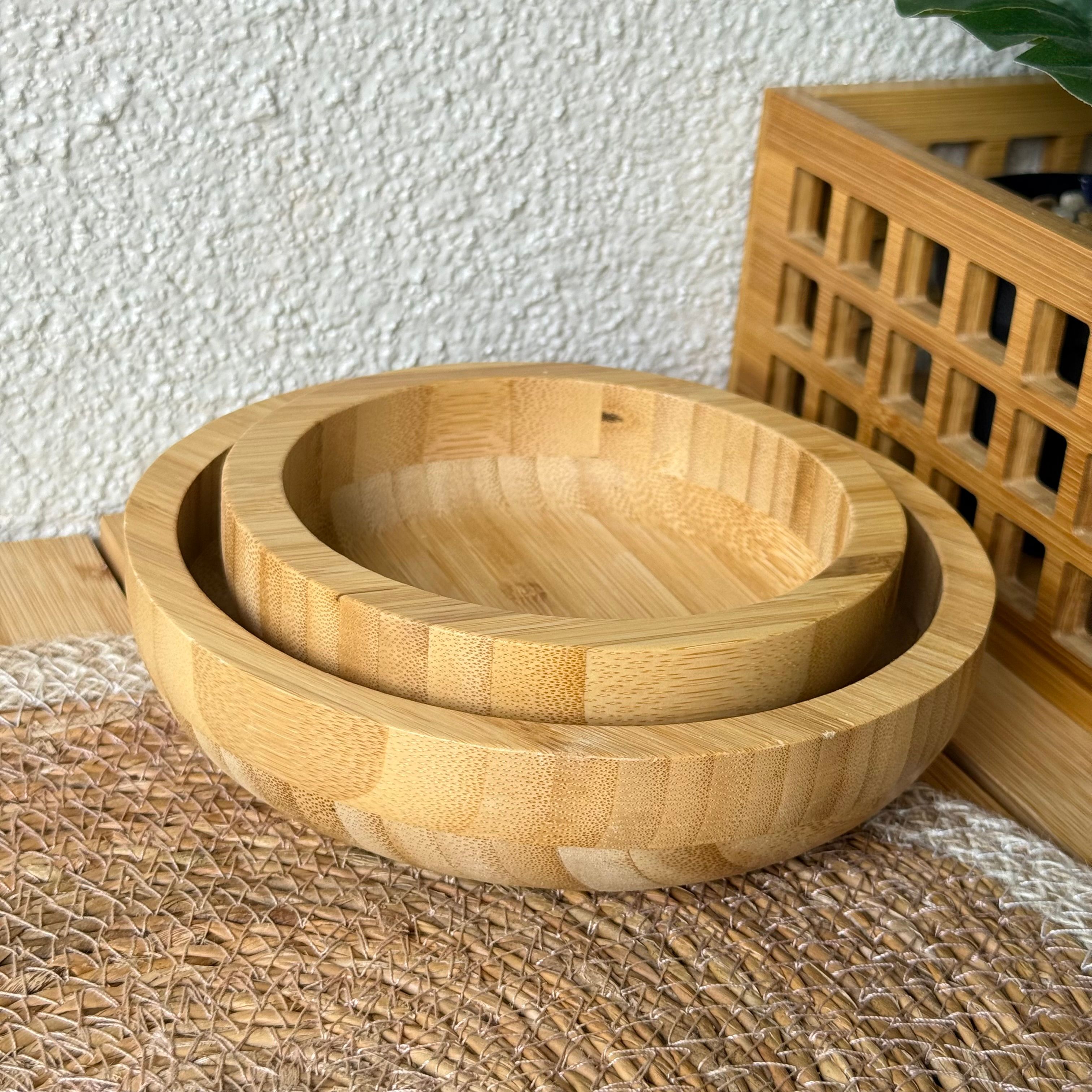 Mery Yuvarlak İki Boy Bambu Kase 18x18 cm-14x14 cm