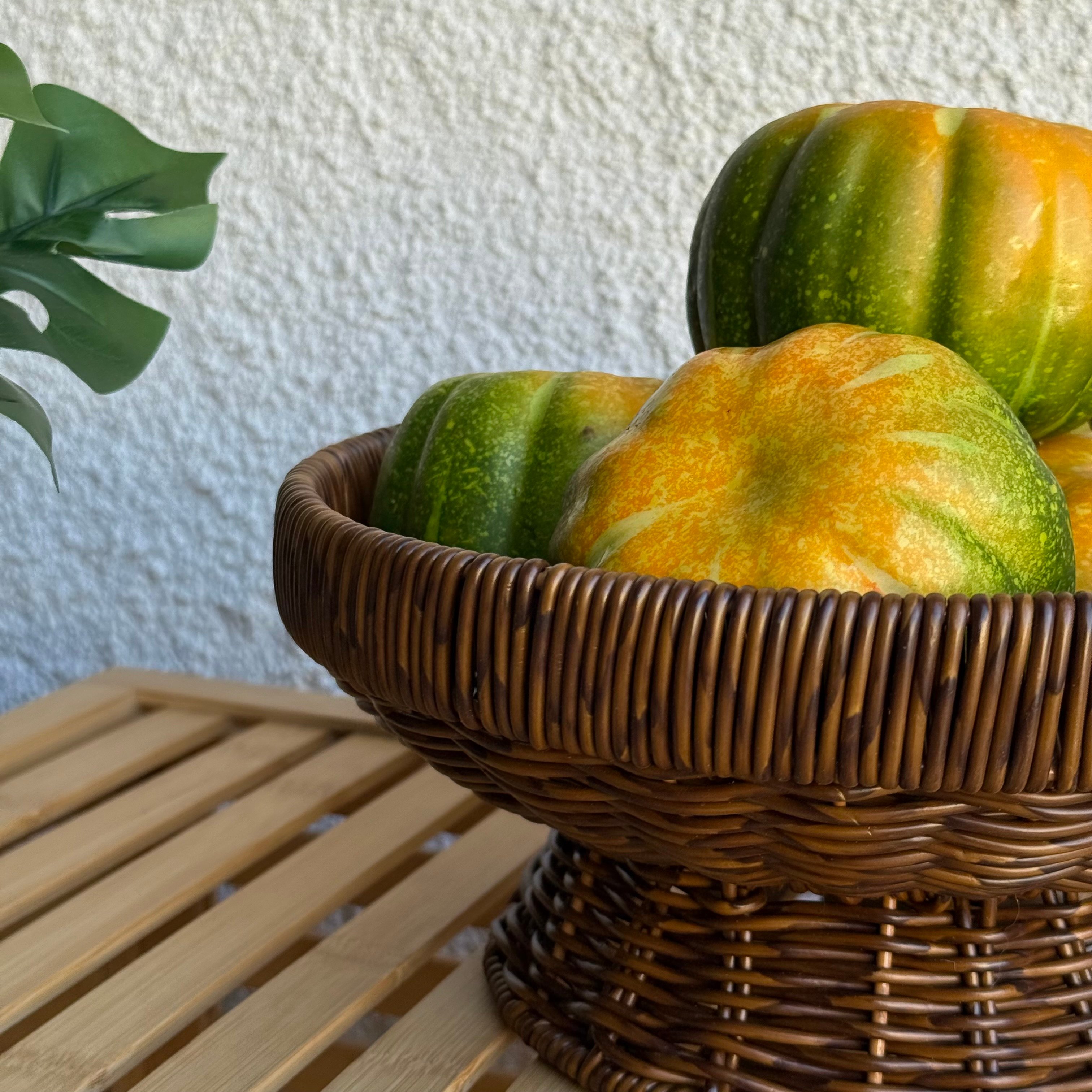 Sandy Rattan Ayaklı Meyvelik 25 cm Kahve Rengi 