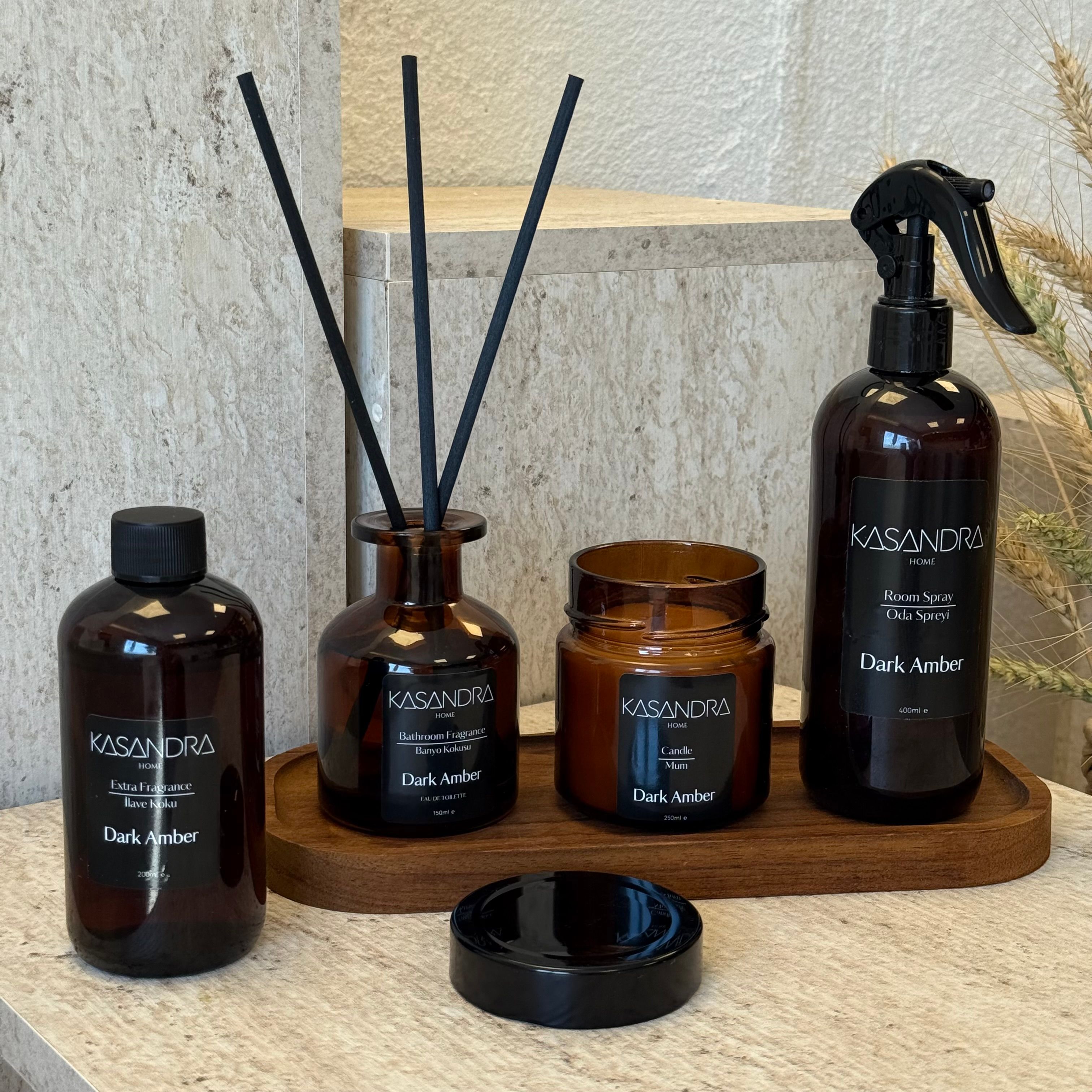 Kasandra Home Pinterest Banyo Set 5 Parça Dark Amber Kokulu (SİYAH)