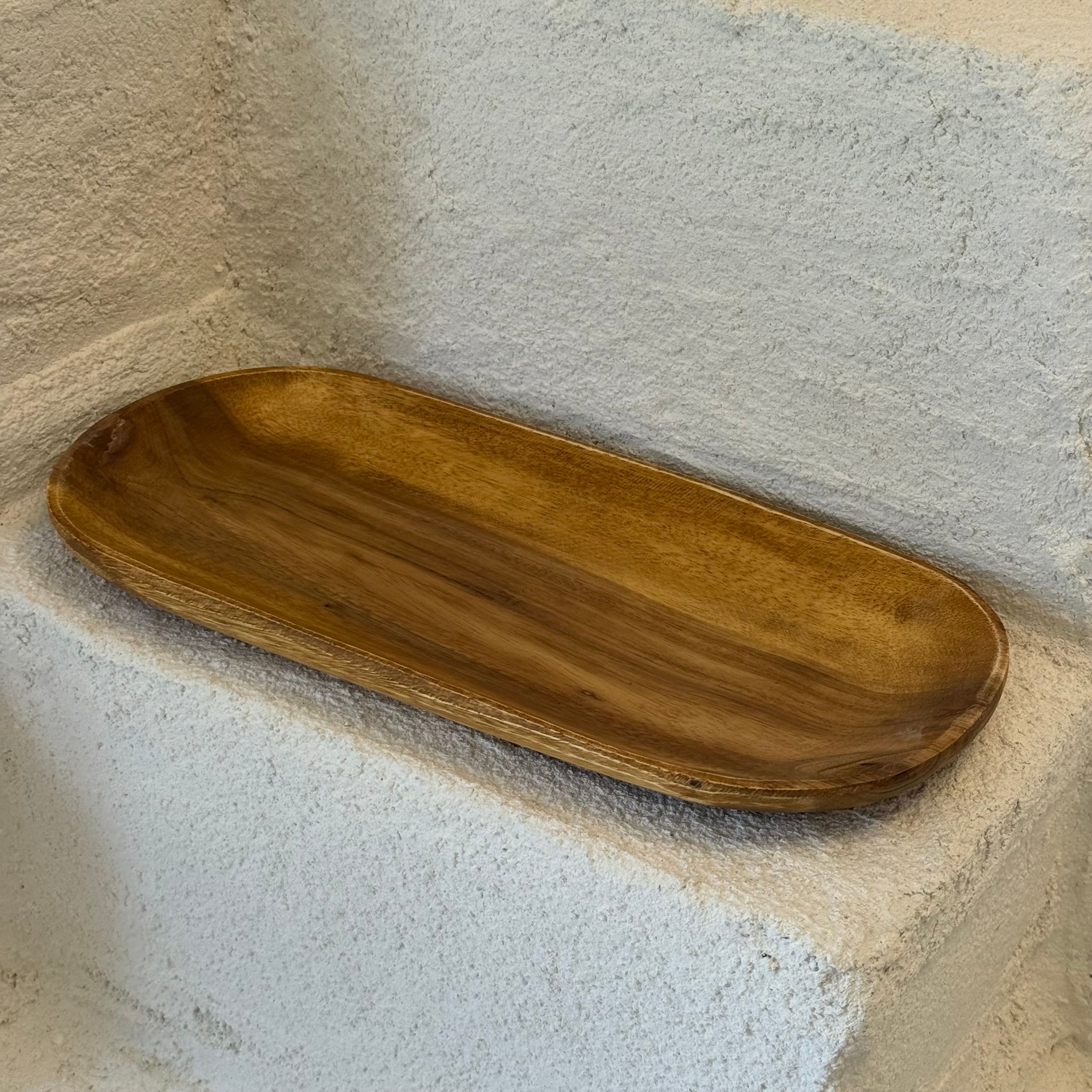 Akasya Ağacı Oval Uzun Sunumluk Büyük Boy 36,5 x 16,5 cm 