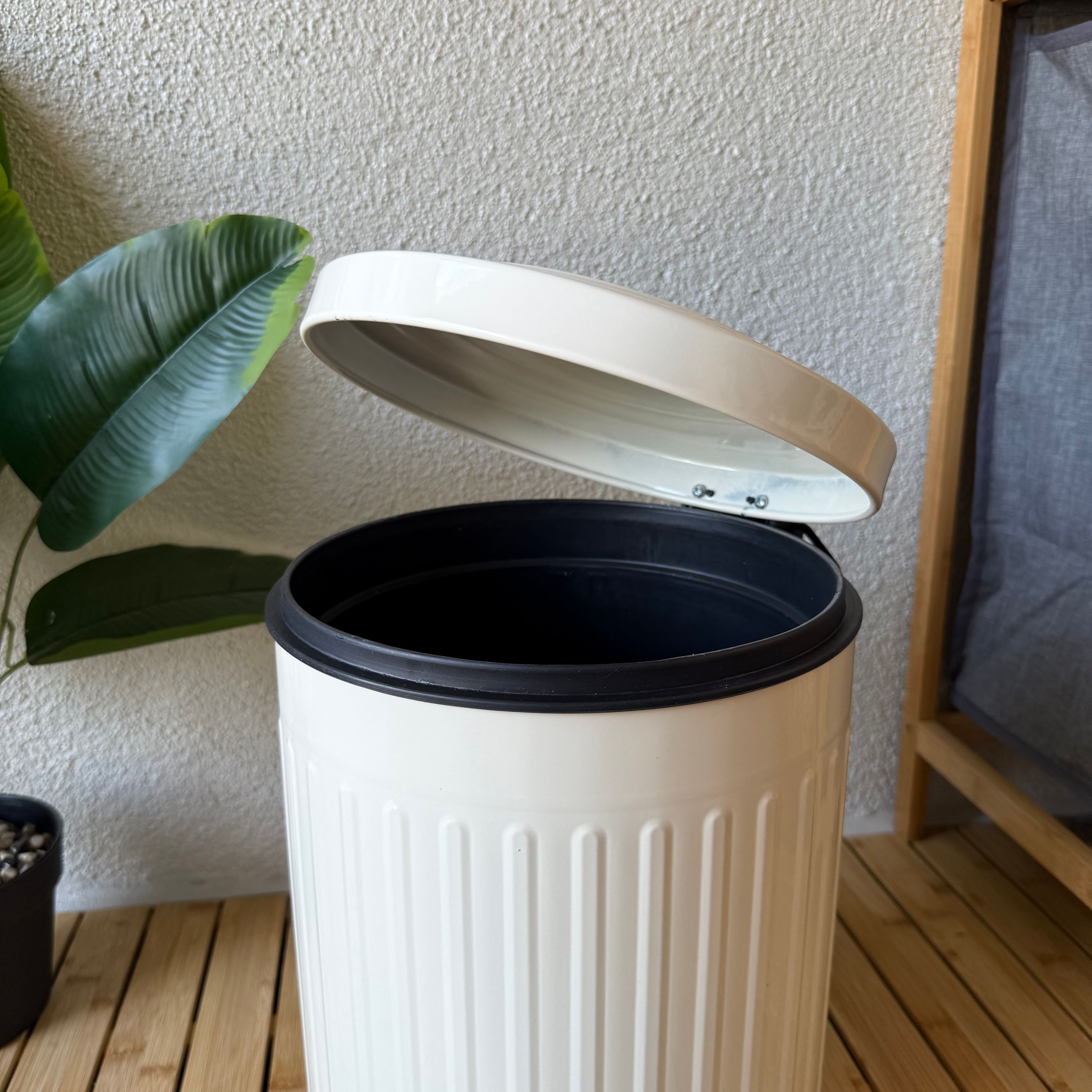 ZRA Vintage Çöp Kovası 12 Litre Krem 