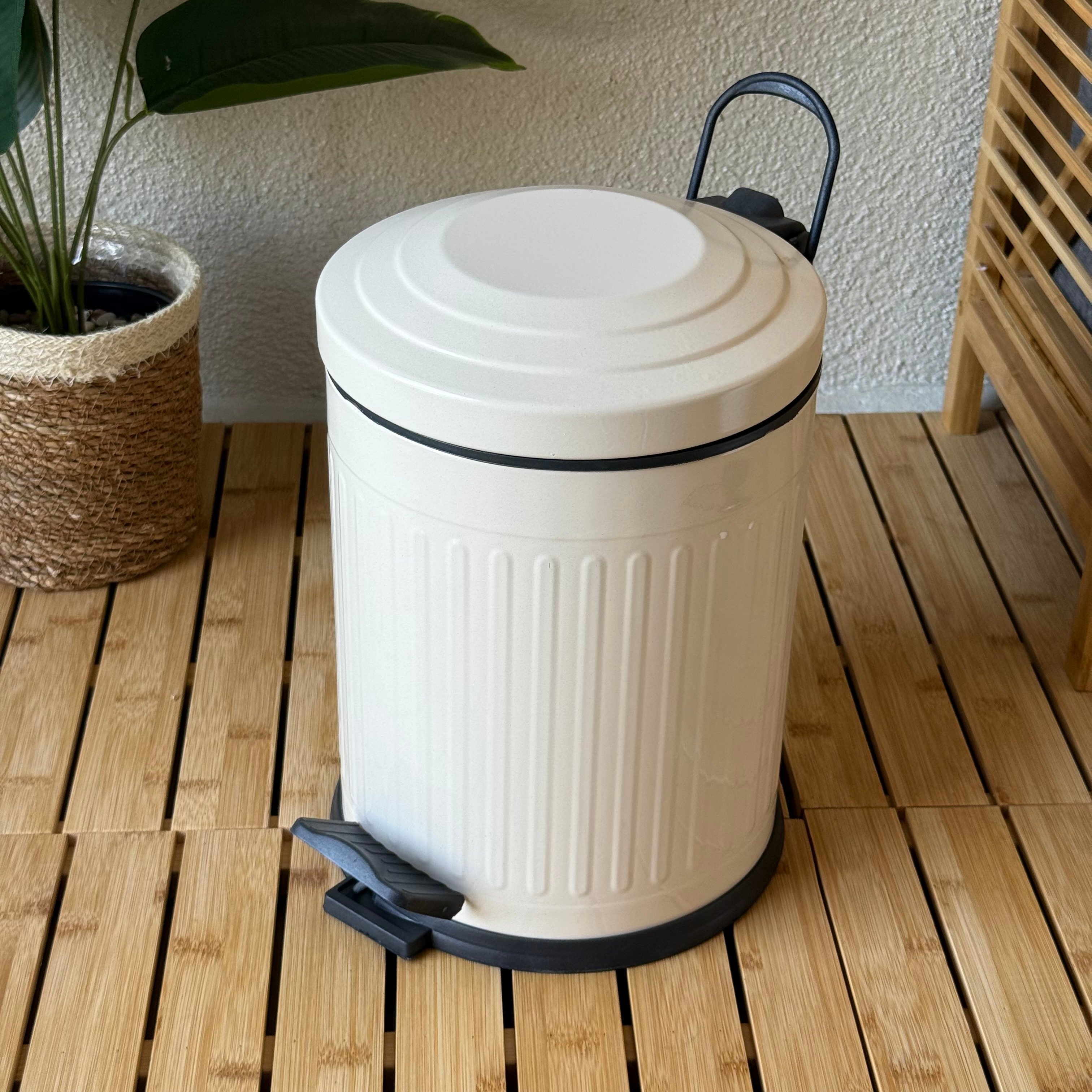 ZRA Vintage Çöp Kovası 5 Litre Krem 