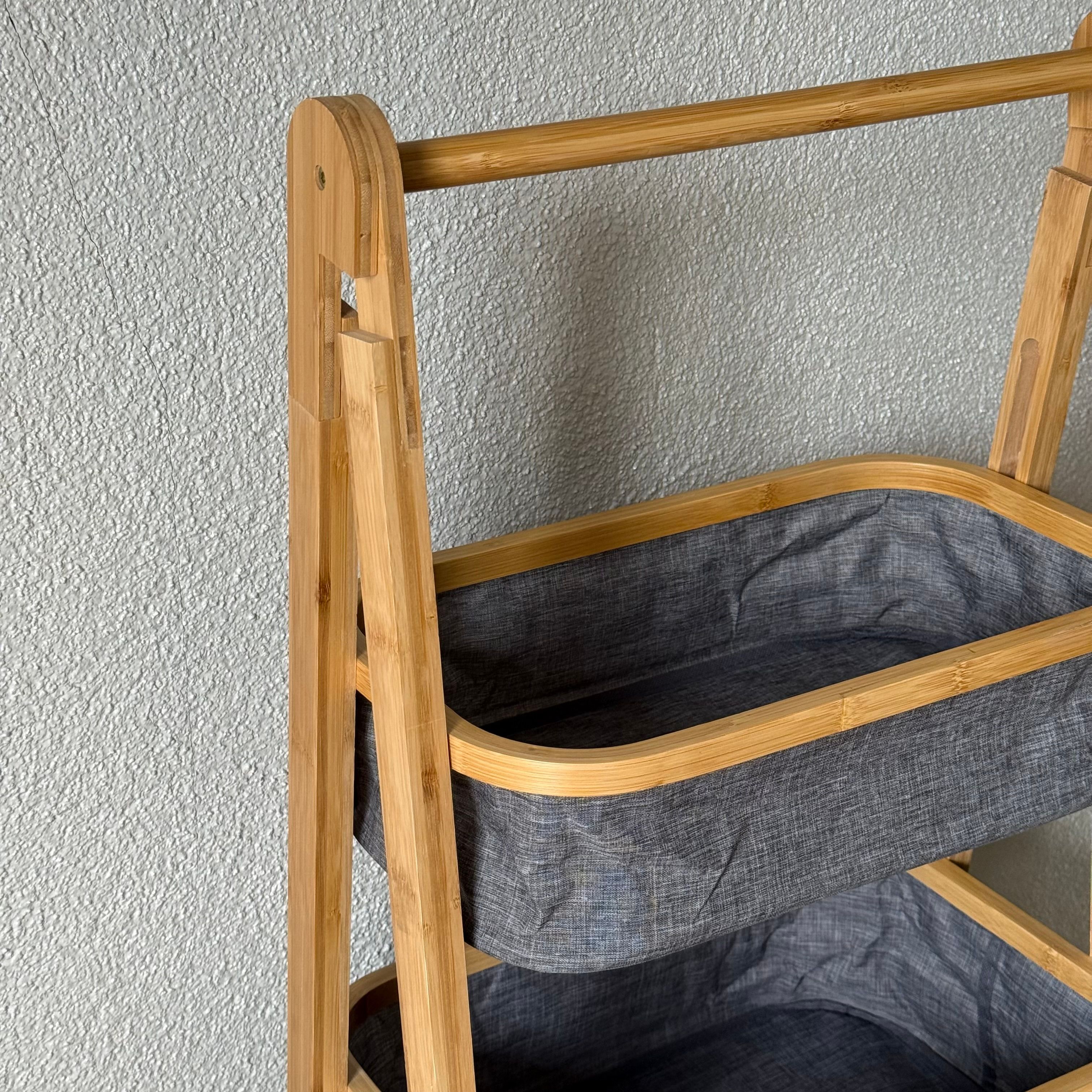 Elbi Bambu Sepetli Banyo yada Mutfak Rafı 110x45 CM 
