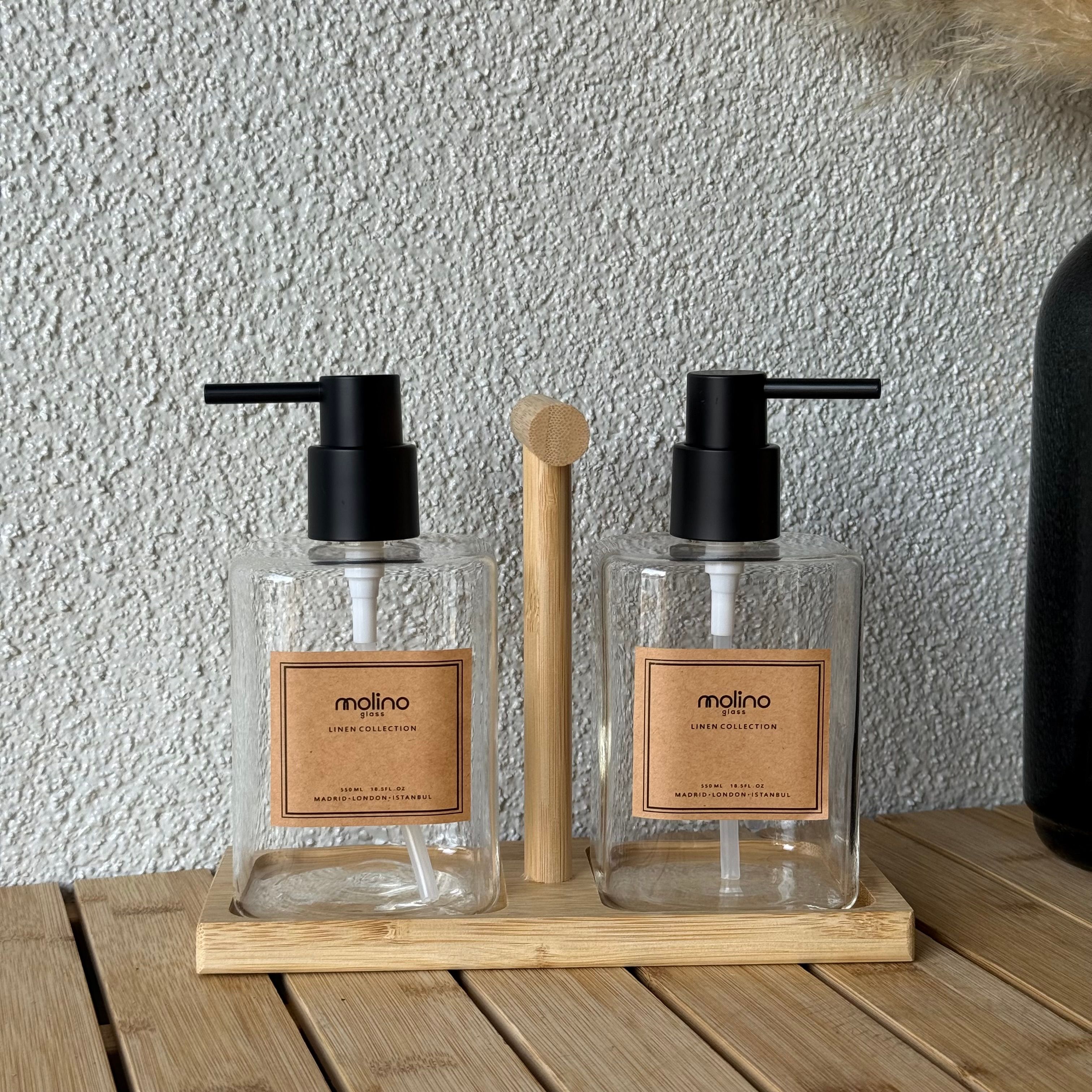 Cocoş Bambu Standlı Sıvı Sabunluk Seti 