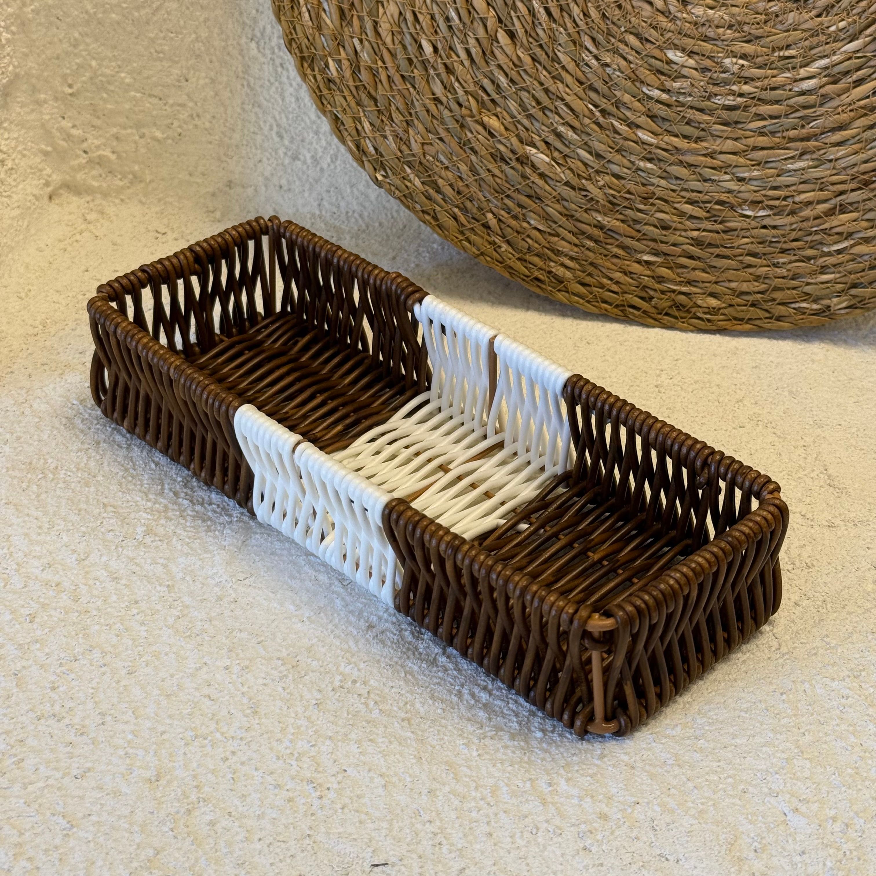 Pinterest Rattan Dikdörtgen Organizer Kahve Rengi 
