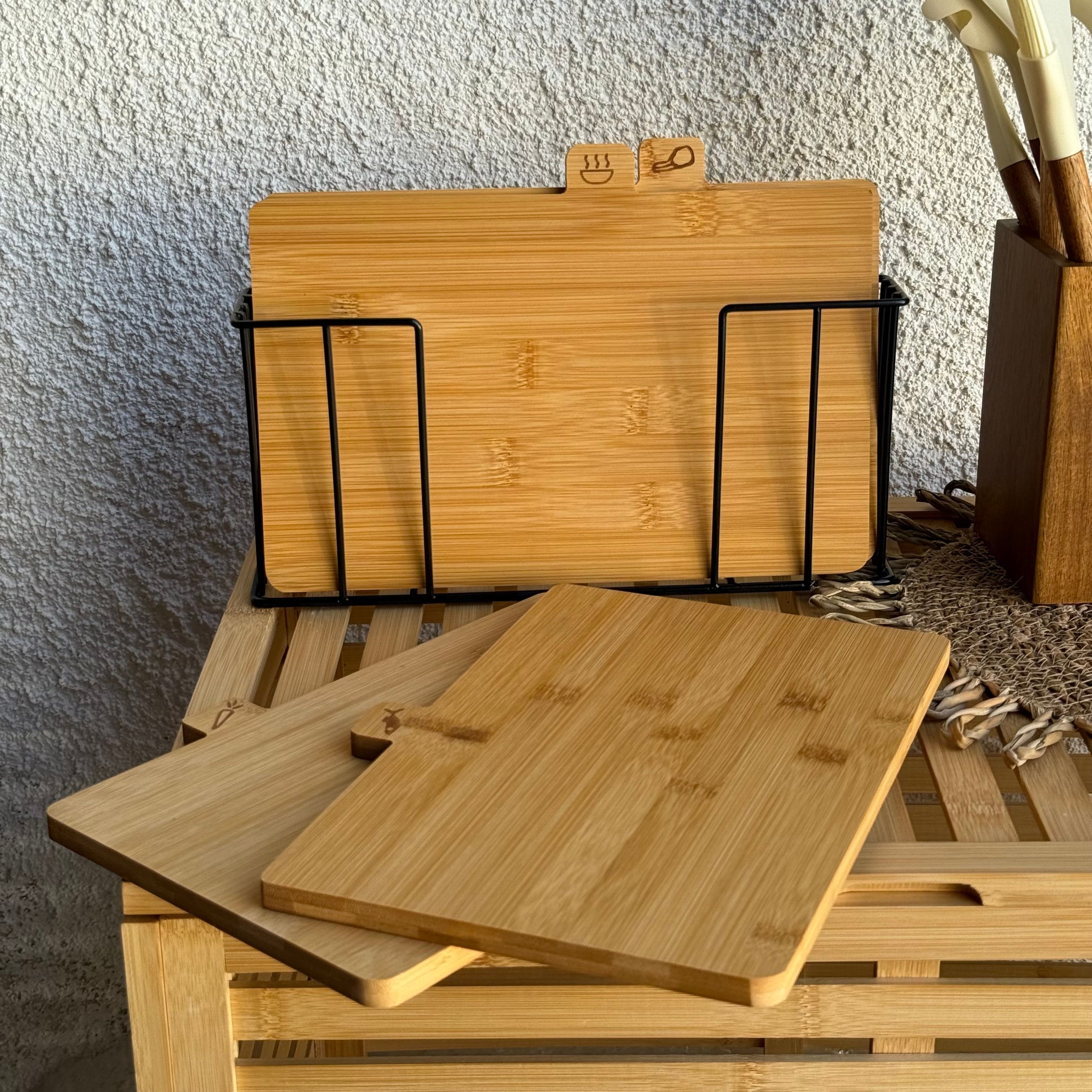 Metal Standlı 4 Lü Set Kesme Tahtası 
