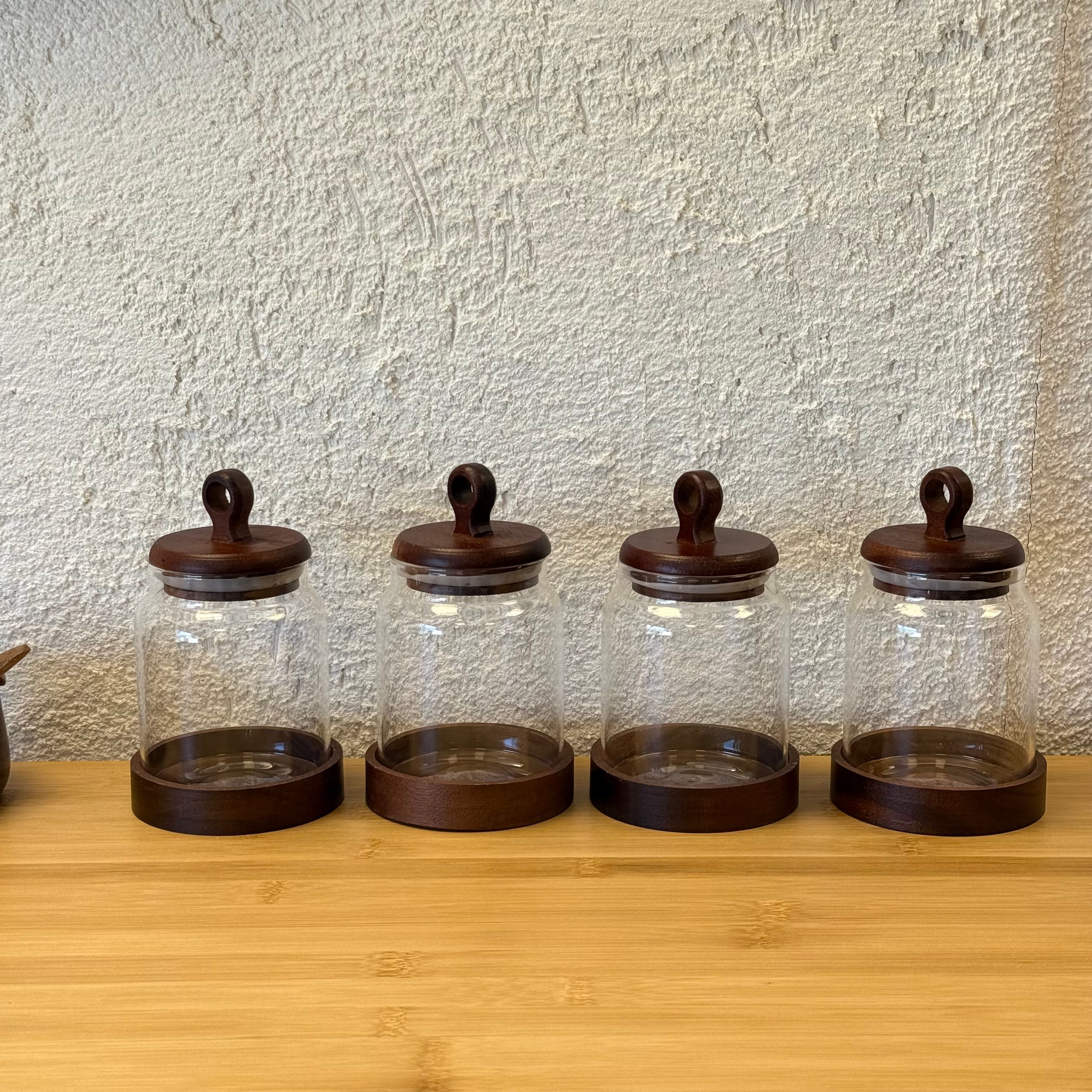 Terra 4 Lü Akasya Kapaklı Cam Kavanoz Seti 300 ml 