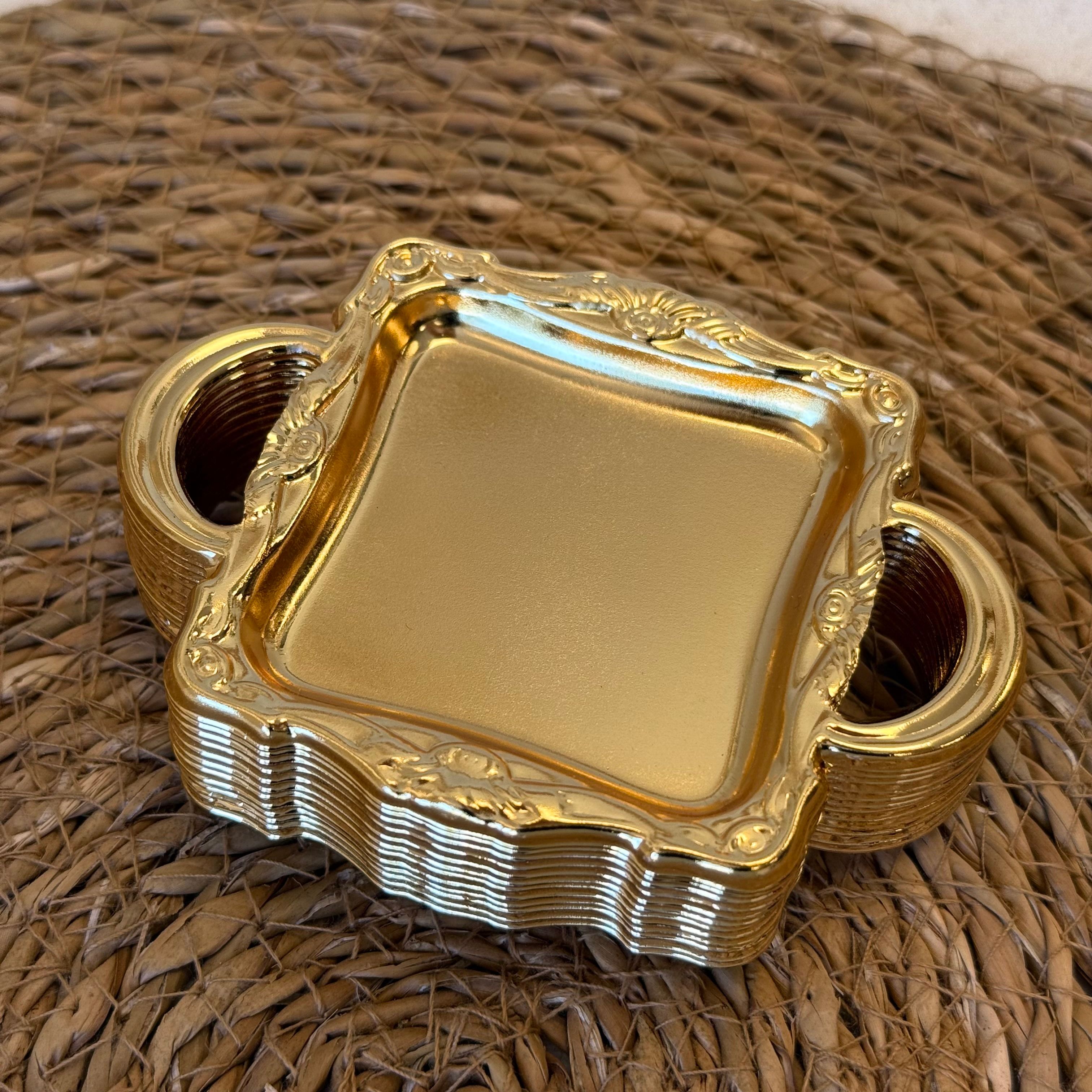 Mini Kare 12 Adet Sunumluk Gold 