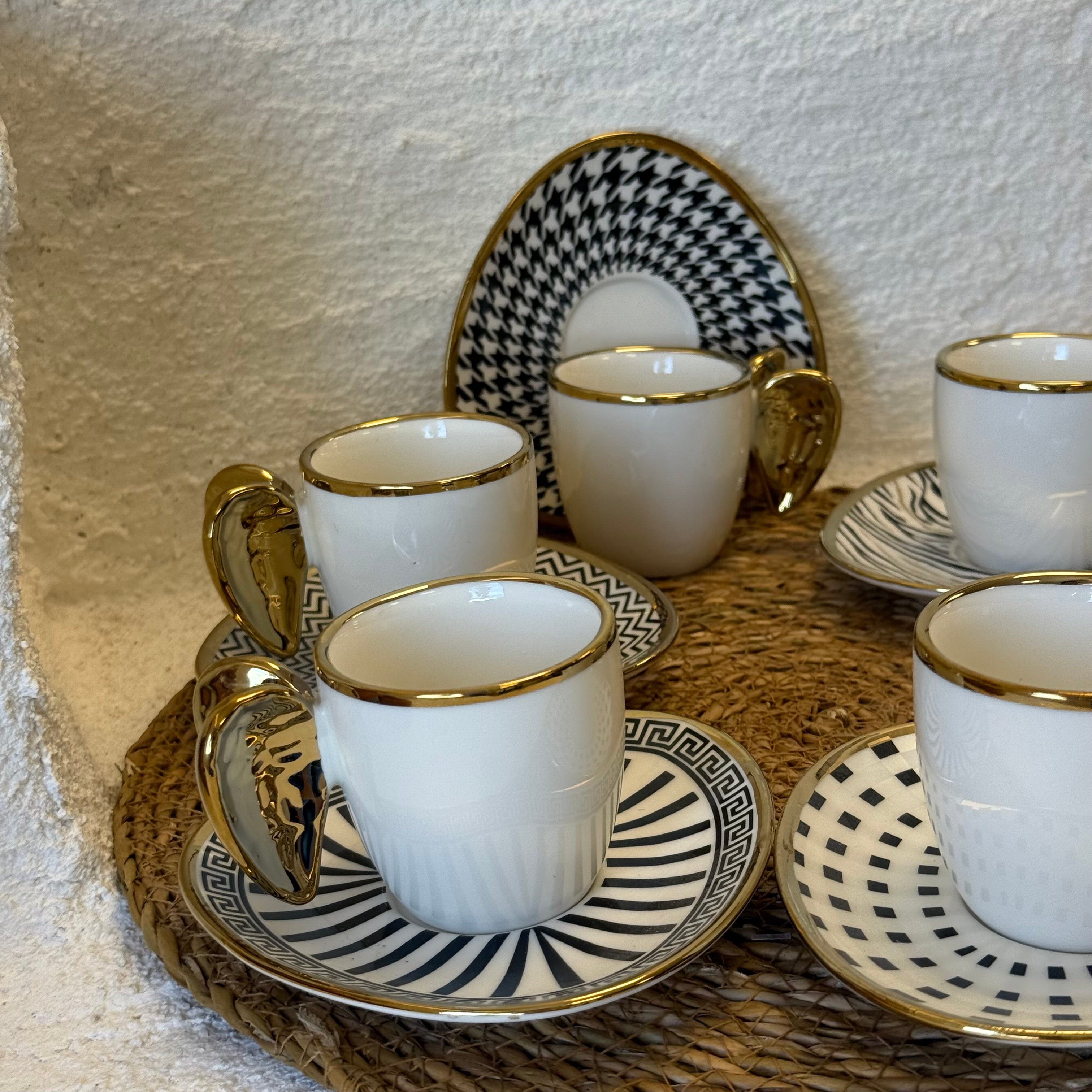 Mella 12 Parça Porselen Kahve Fincan Takımı 6 Kişilik 