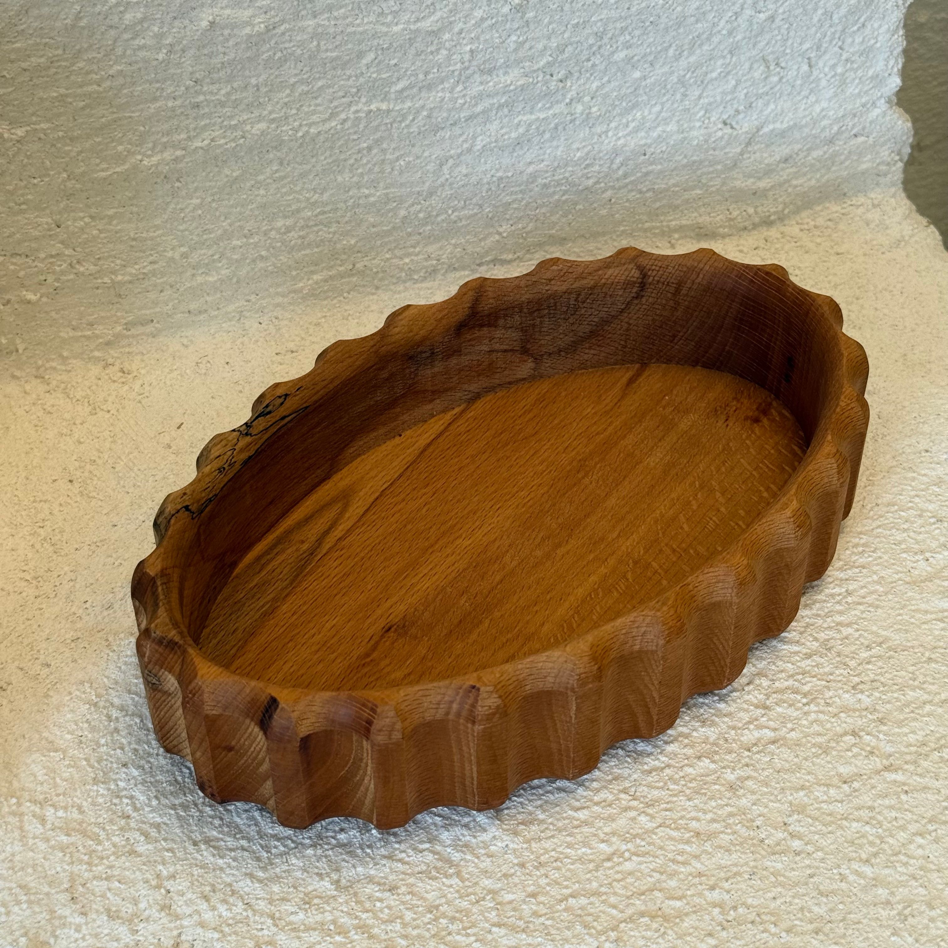 Dekoratif Oval Ahşap Sunumluk 25x15,5x5,5 cm 