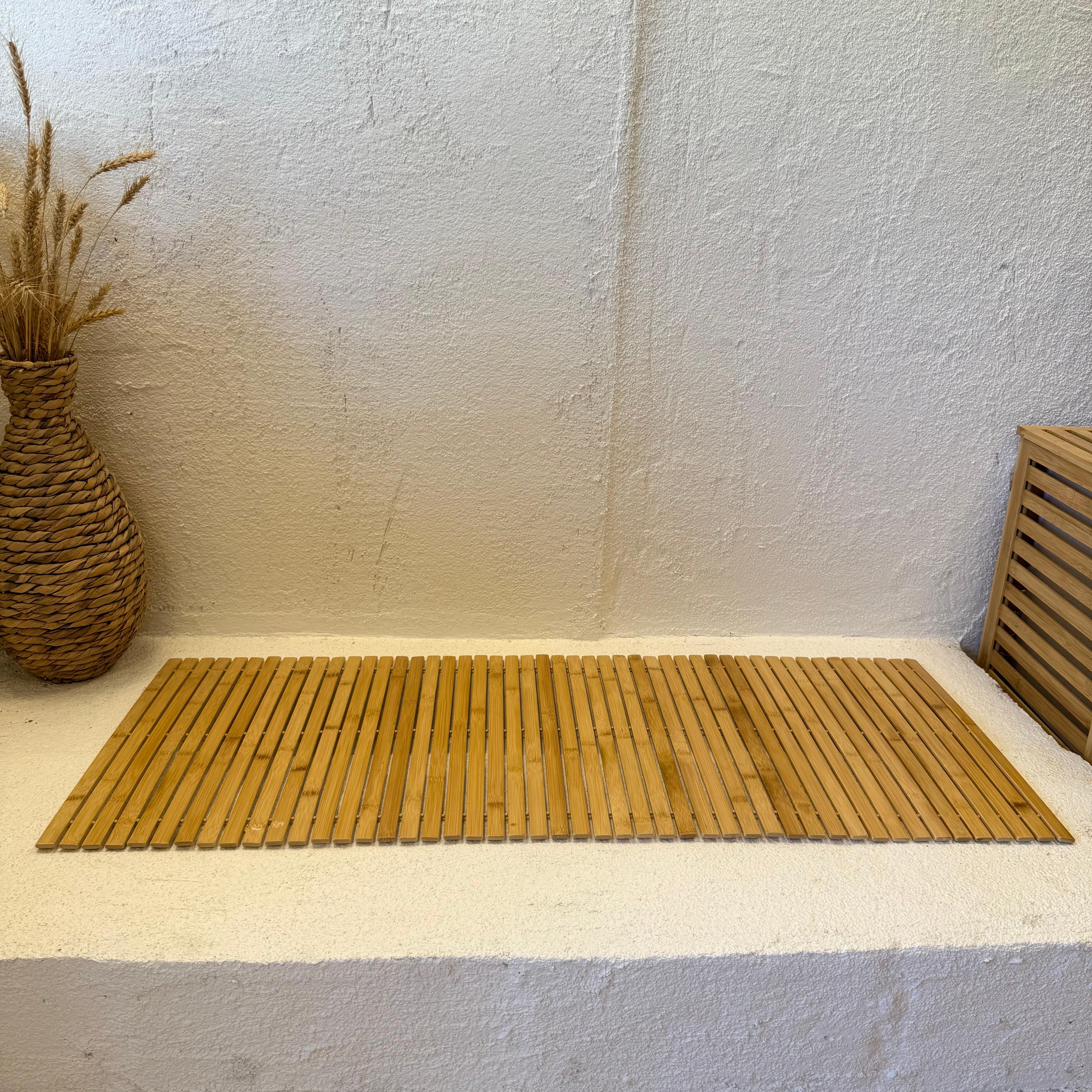 Bambu Mat Kaydırmaz Taban Büyük Boy 120x50 cm 