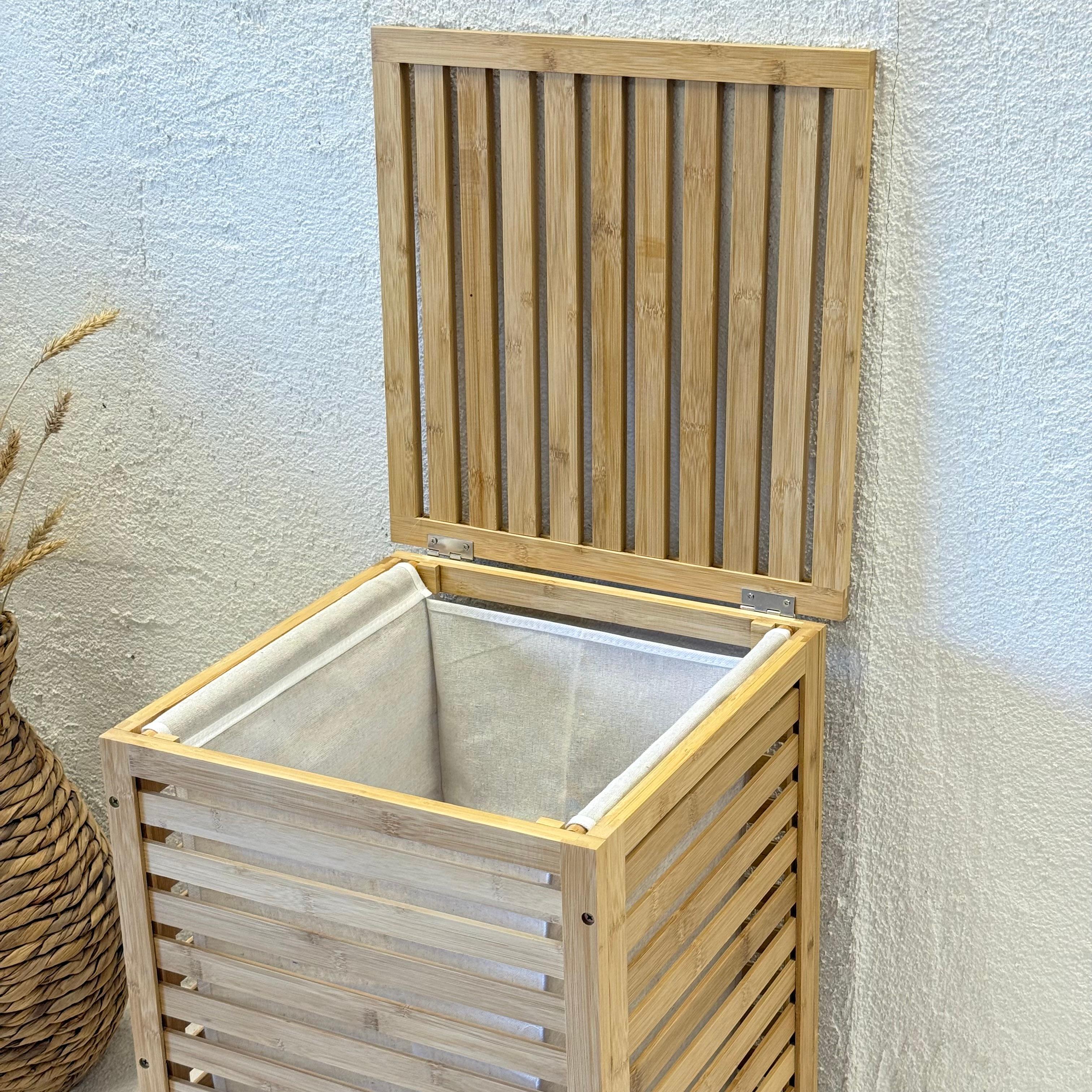 Bambu Kirli Çamaşır Sepeti 57x40x40 cm 