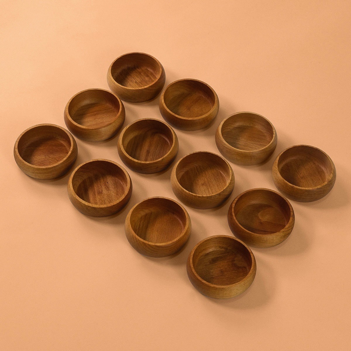 Sara Ahşap Çerezlik Seti 9 CM (SÜPER FİYAT) 12 ADET 