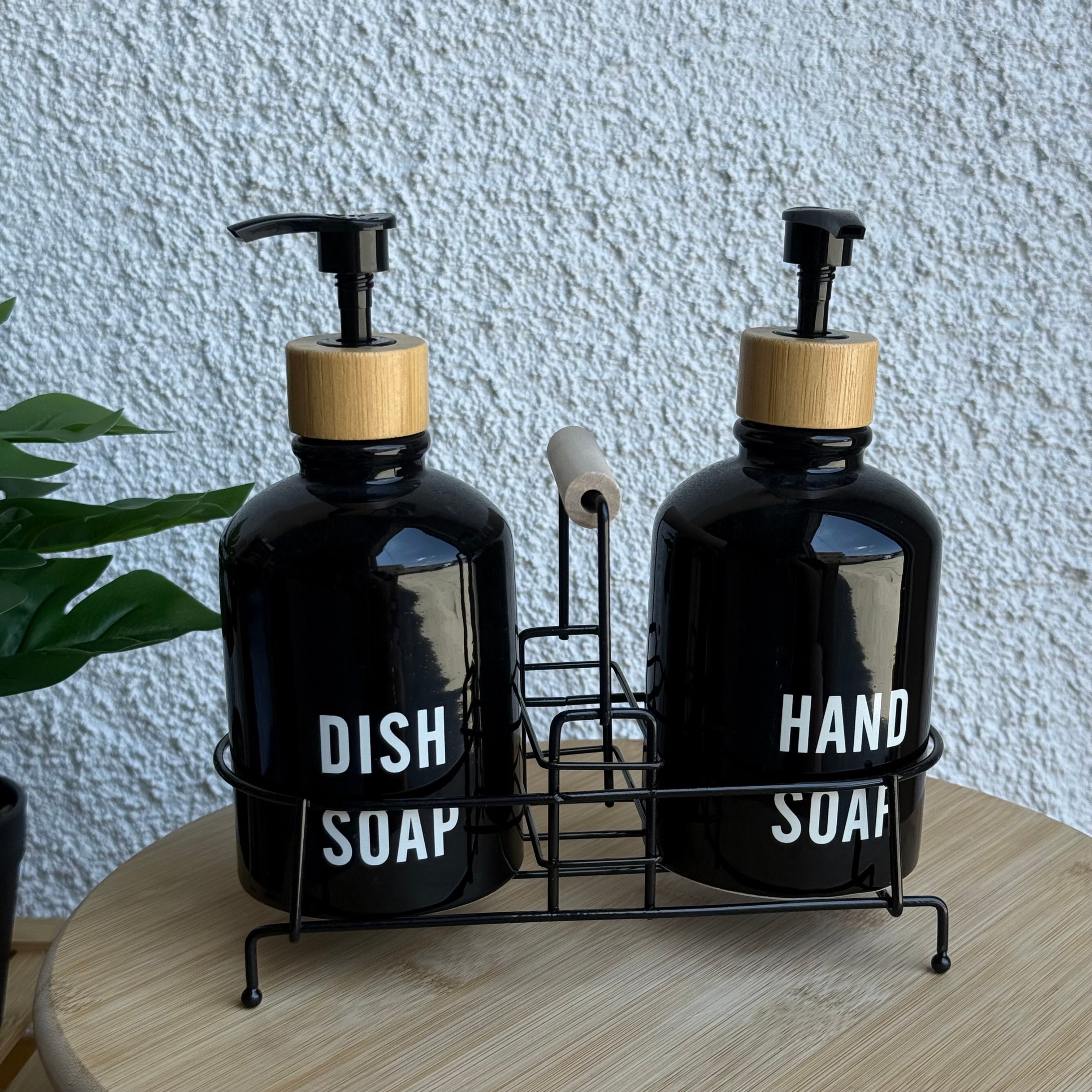 Tidy Standlı Sıvı Sabunluk Seti Siyah 