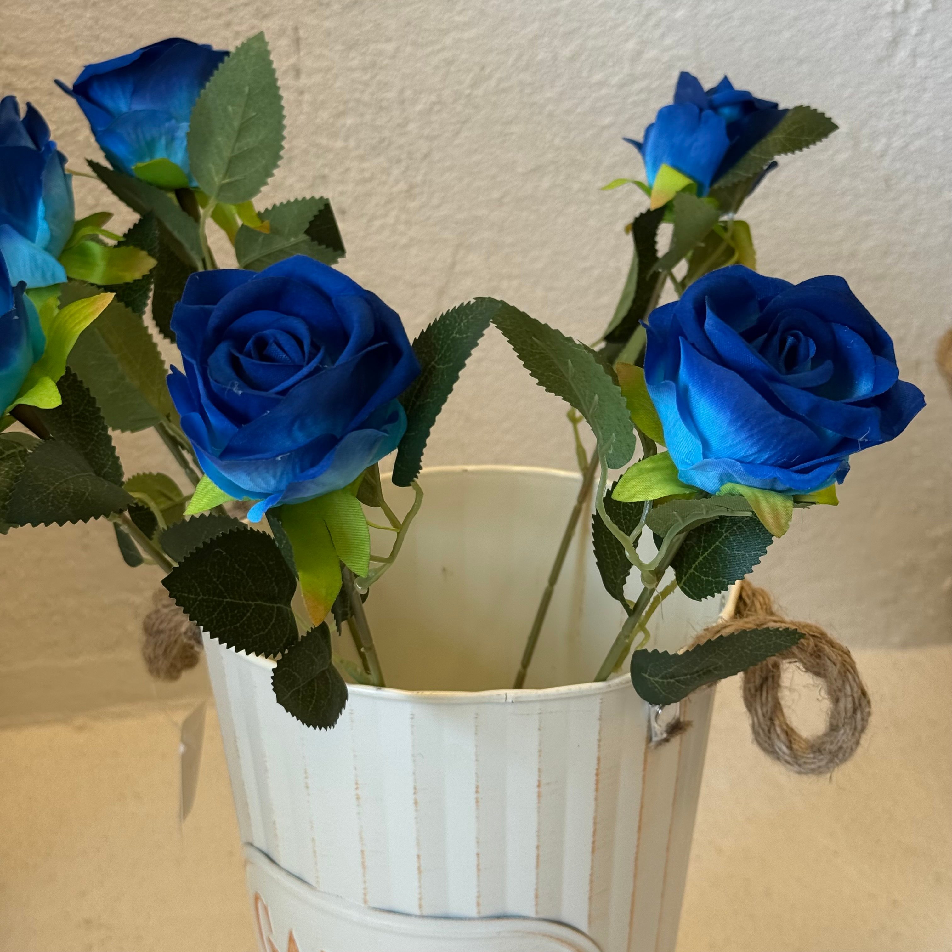 Rose Yapay Buket Mavi 6 Adet 50 cm