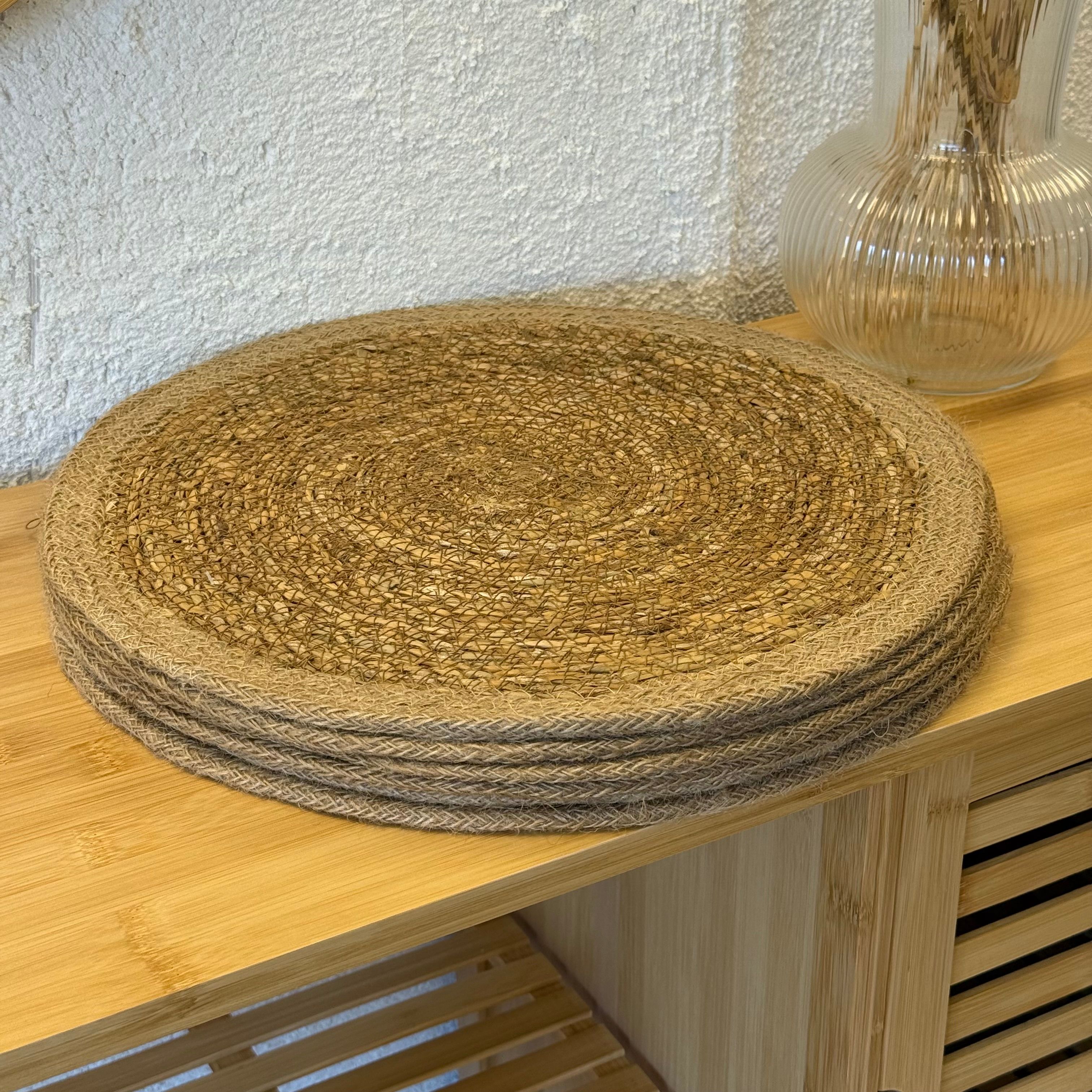 Hasır Amerikan Servisi Naturel 6 Adet 35 cm 