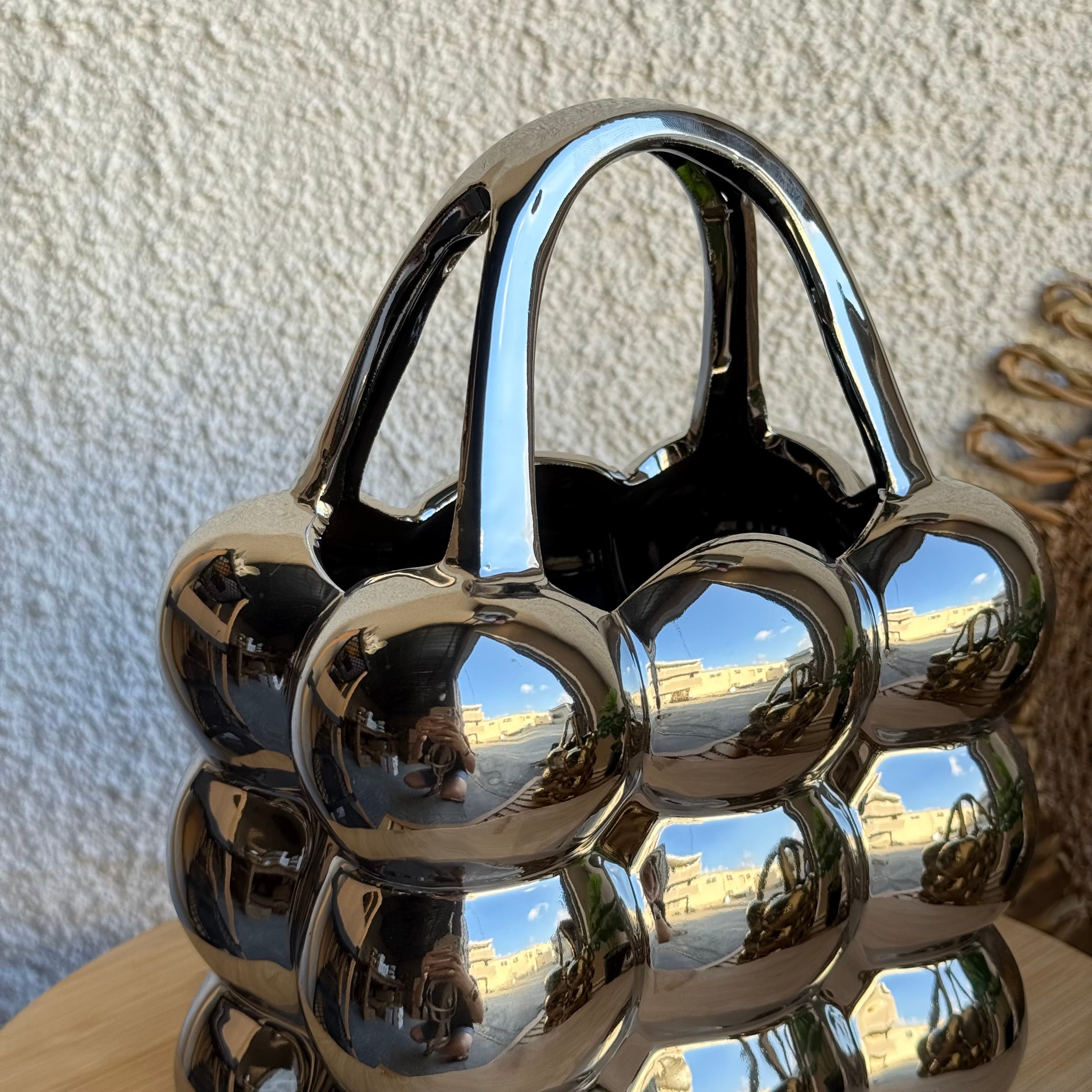 BEAD Çanta Vazo Gümüş 
