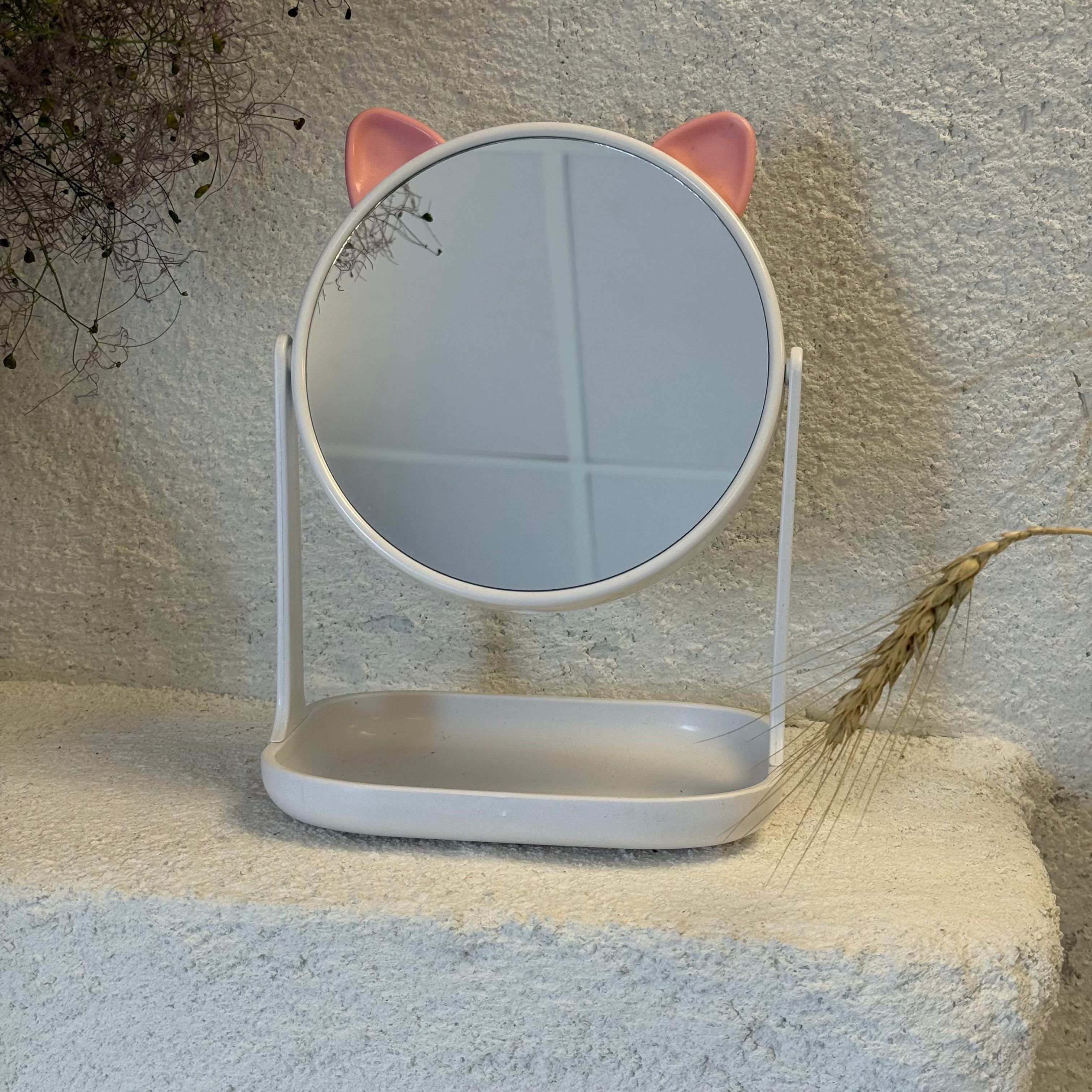 Ayaklı Dikdörtgen Ayna Beyaz 25 cm 