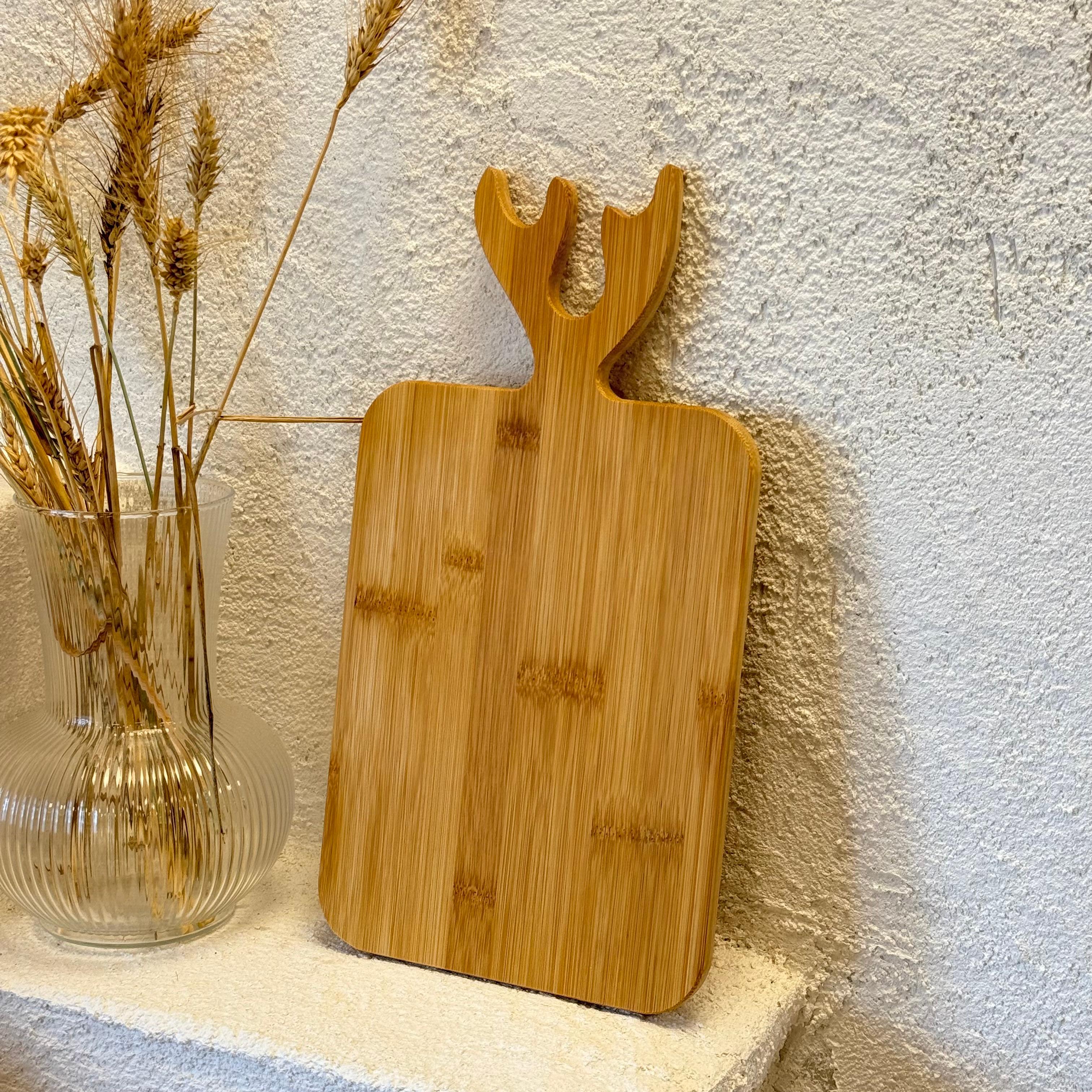 Geyik Dikdörtgen Bambu Kesim Panosu 38X20 CM 