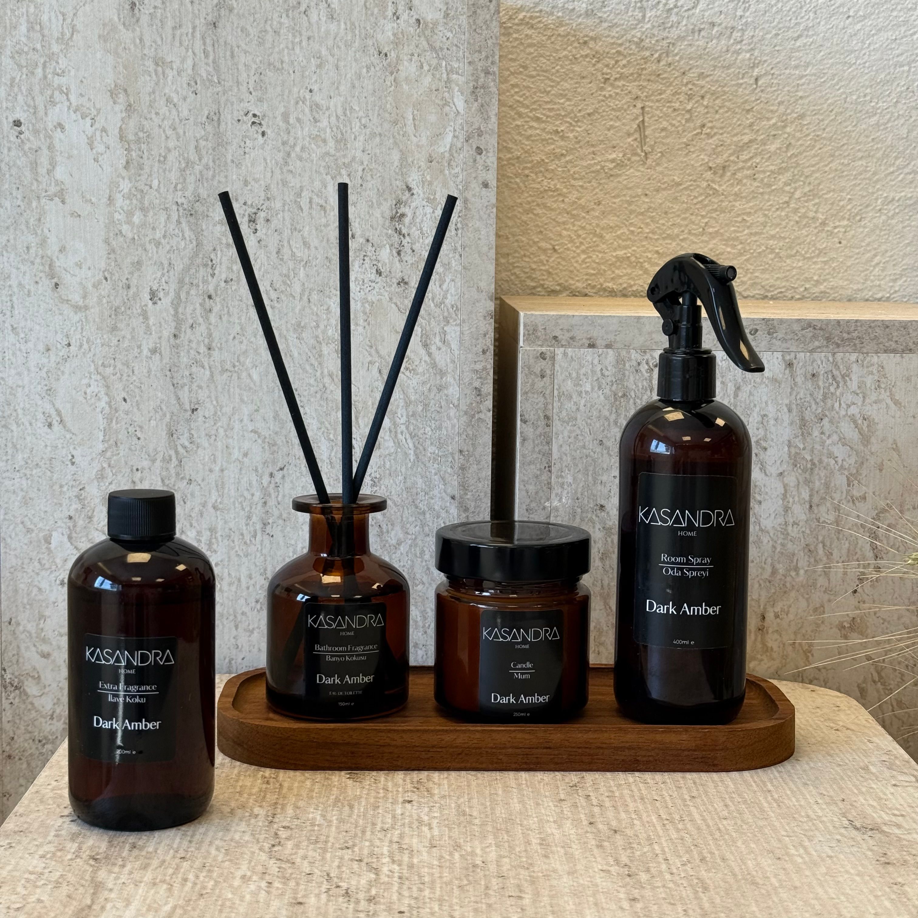 Kasandra Home Pinterest Banyo Set 5 Parça Dark Amber Kokulu (SİYAH)