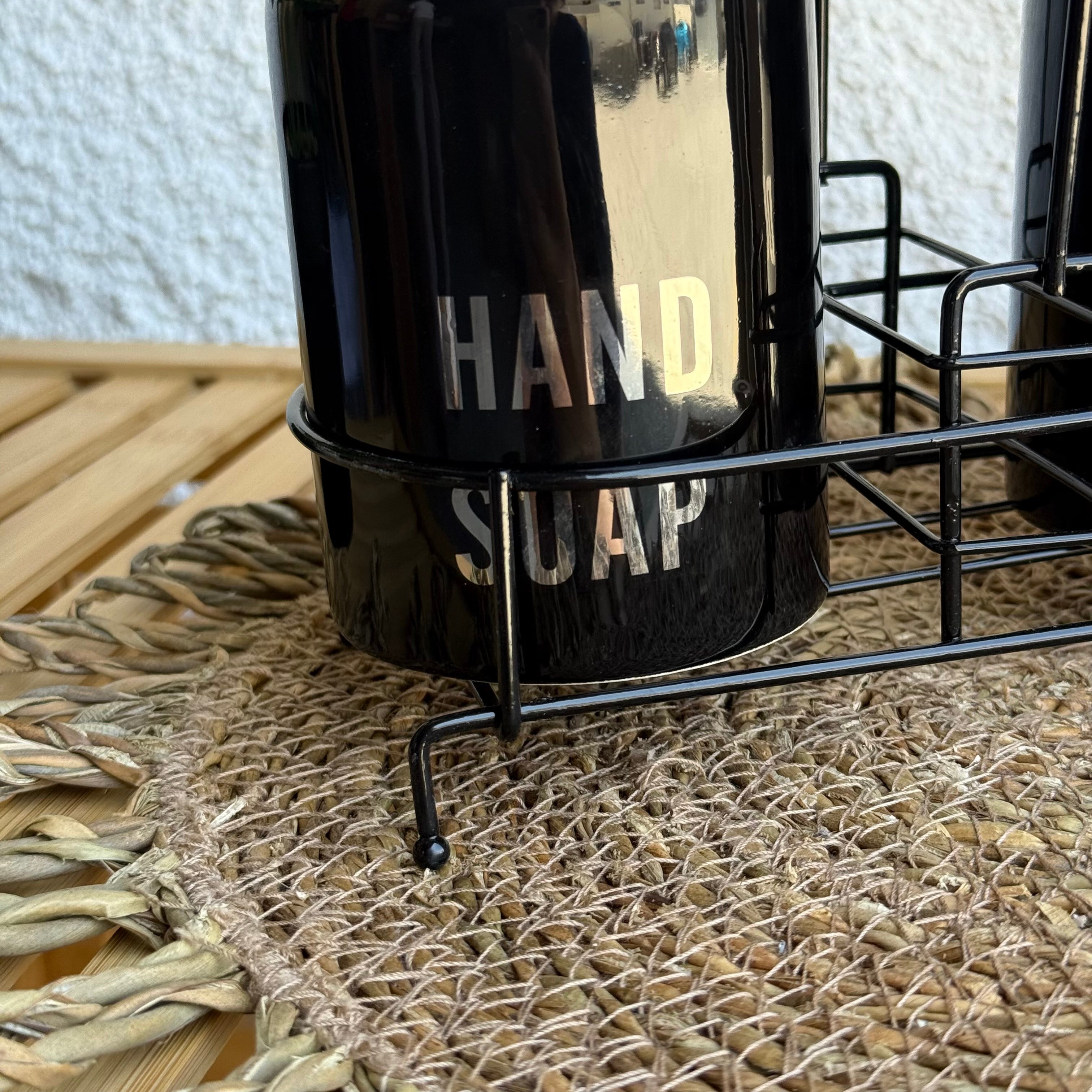 Sleek Standlı Sıvı Sabunluk Seti Siyah 
