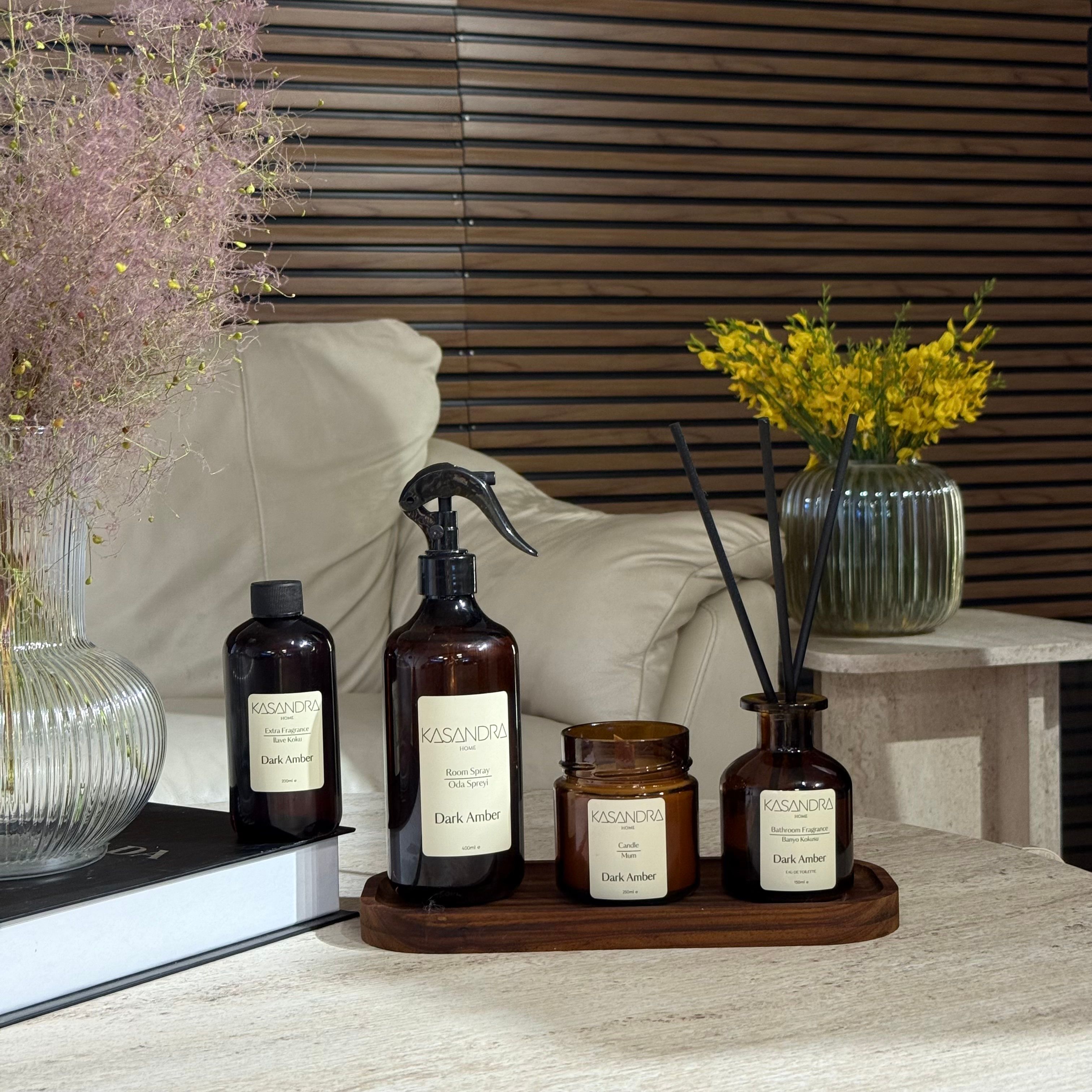 Kasandra Home Pinterest Banyo Set 5 Parça Dark Amber Kokulu (KRAFT-KREM)