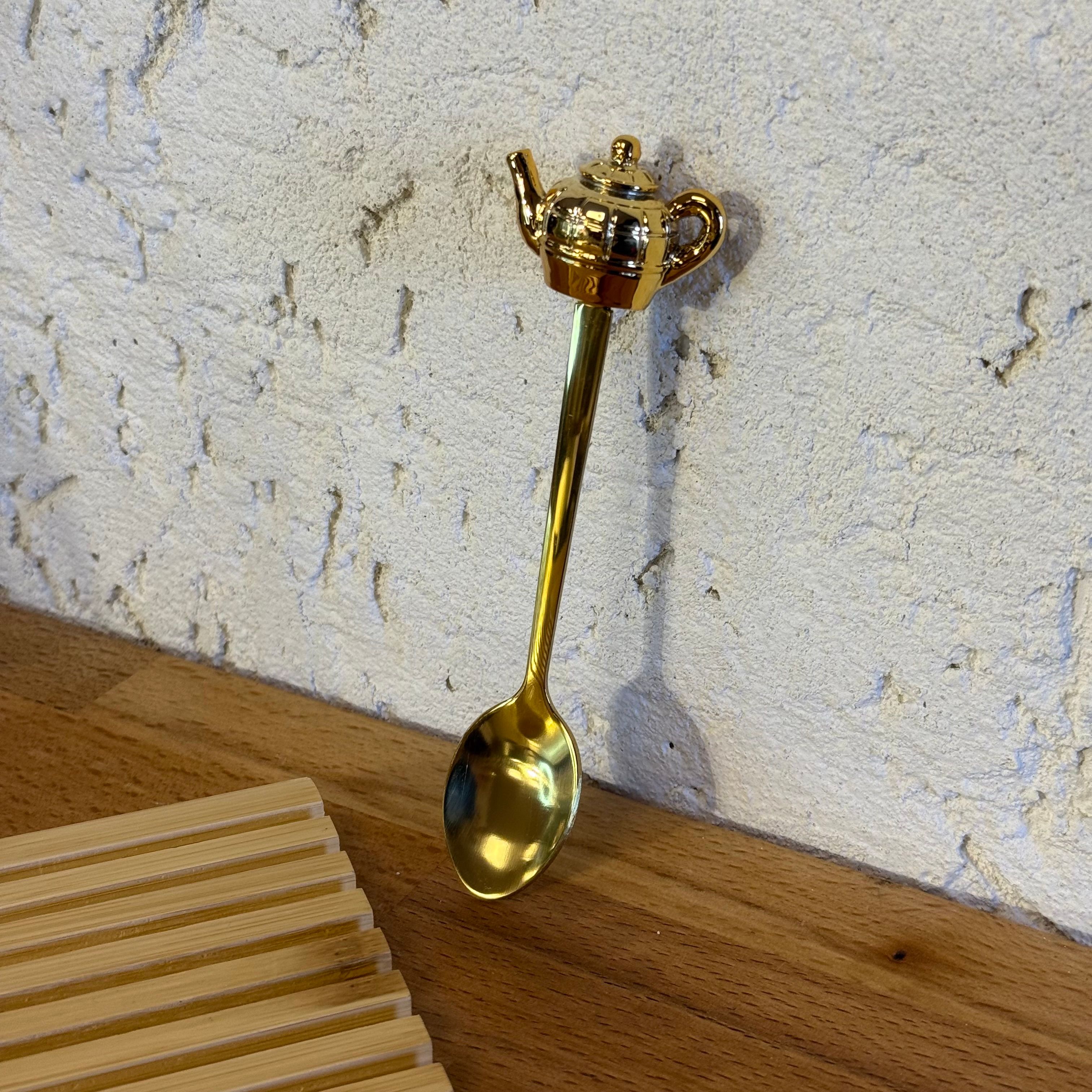 Deo Fincan Figürlü Çay Kaşığı 14 cm Gold