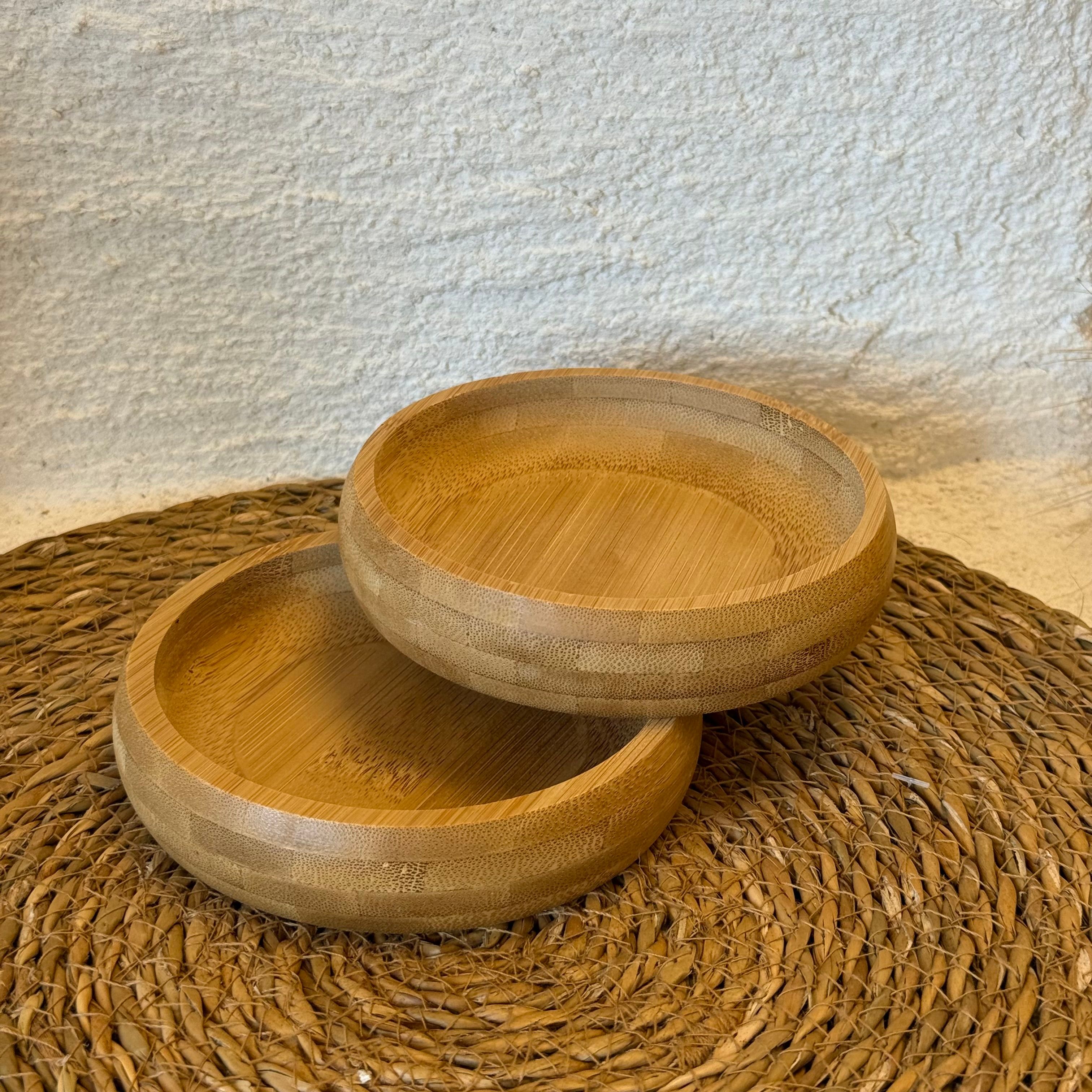 Eva Yuvarlak Büyük Boy Bambu Çerezlik 2 Adet 12x12 cm 
