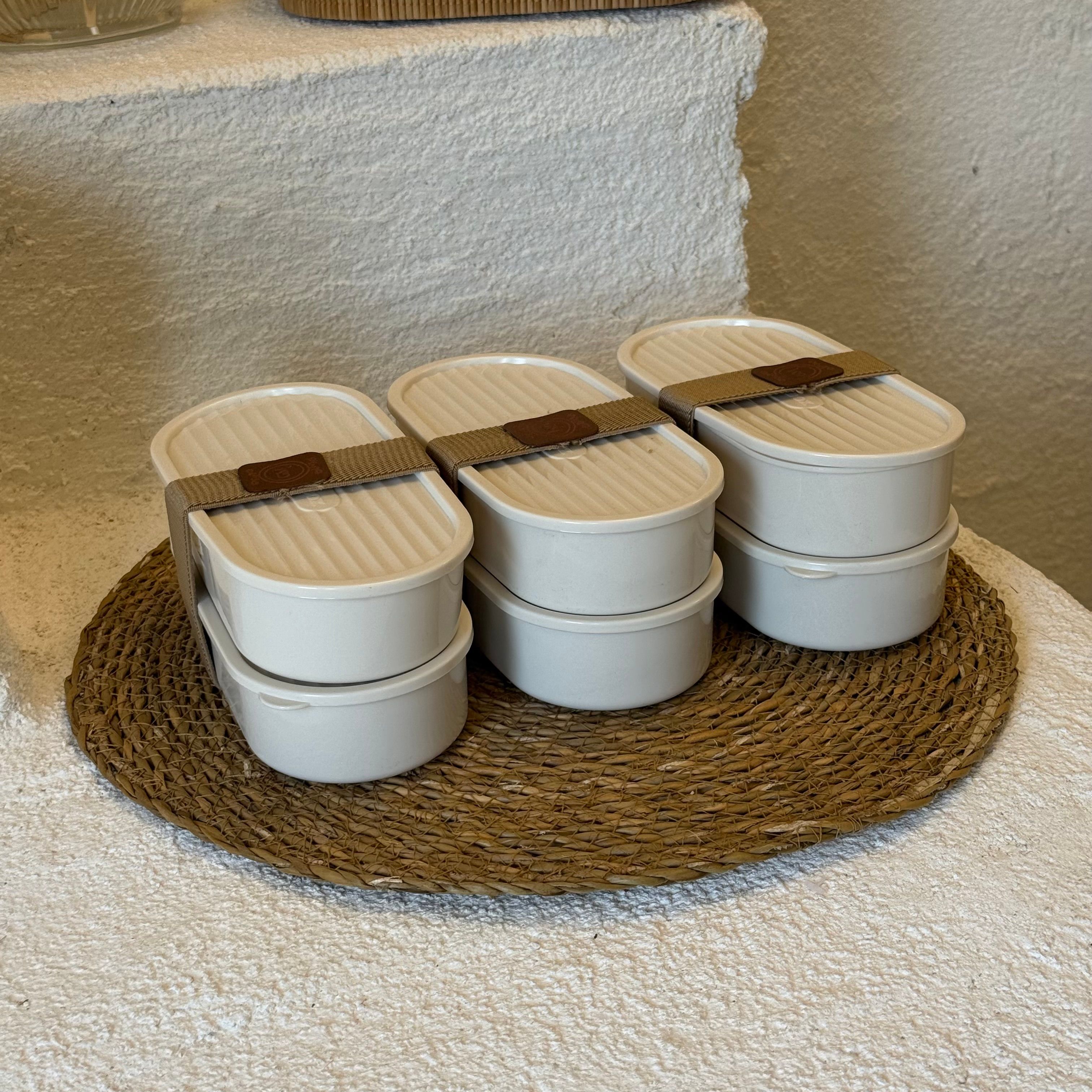 Pinterest İpli Saklama Kabı Krem 3 Set 