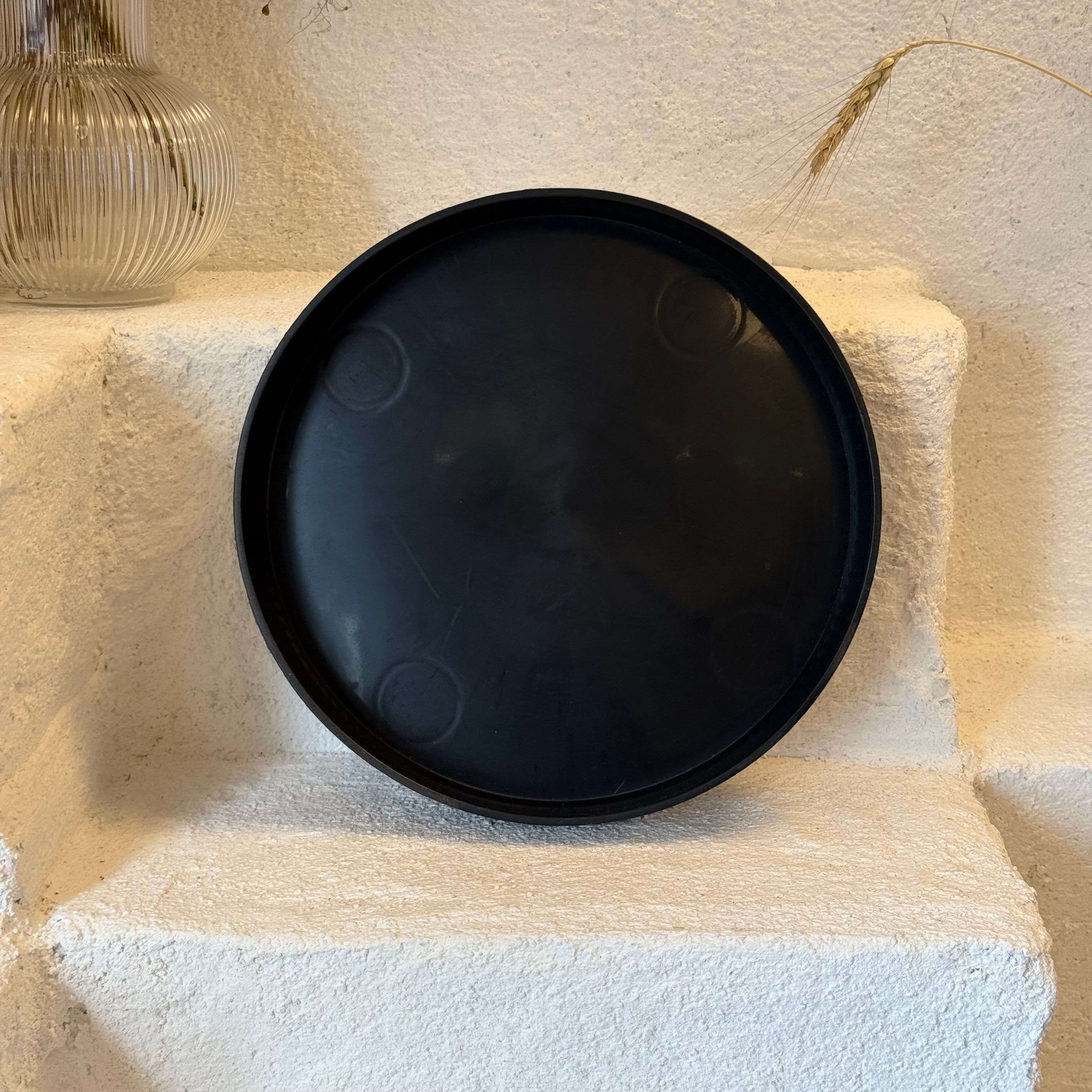 Çok Kulanışlı Plastik Tepsi Siyah 28 cm 