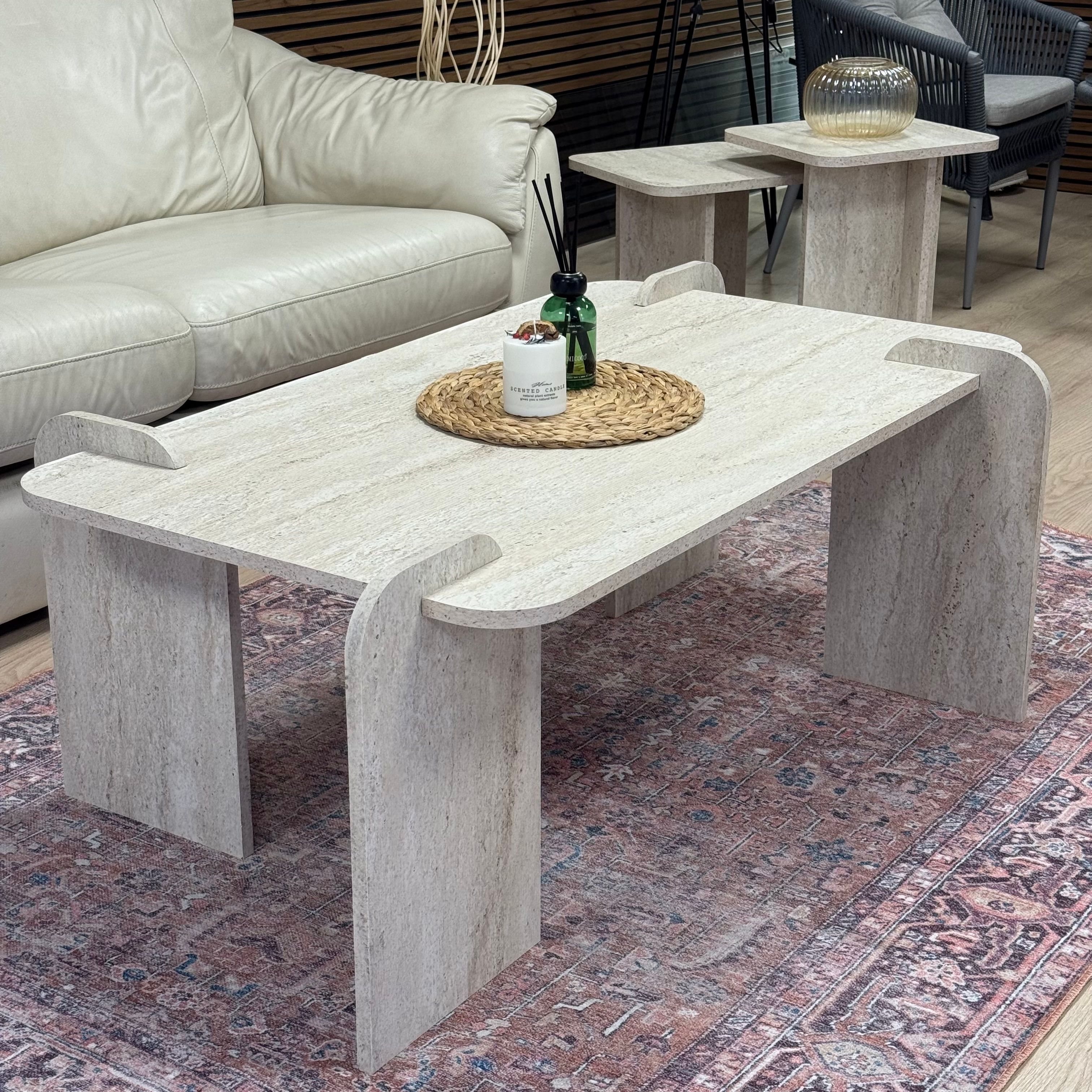 Pinterest, Traverten Desen, Büyük Boy, Orta Sehpa 120x70x46 cm (Lansman Fiyatı)
