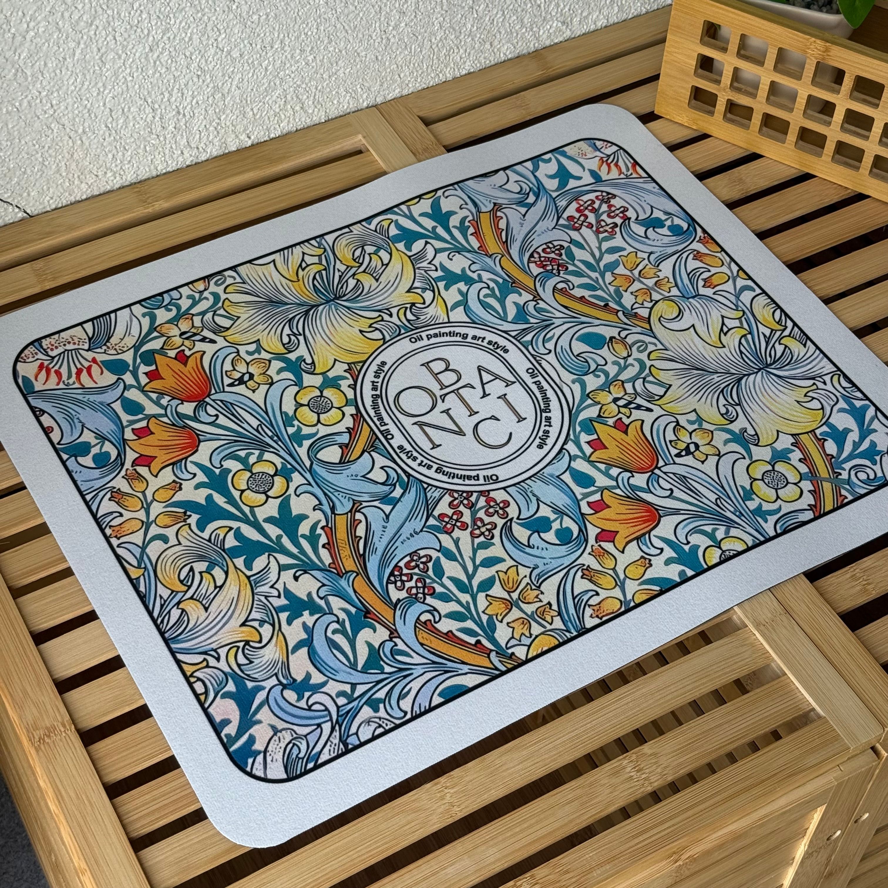 Botanic Bulaşık Matı 38x28 CM Beyaz 