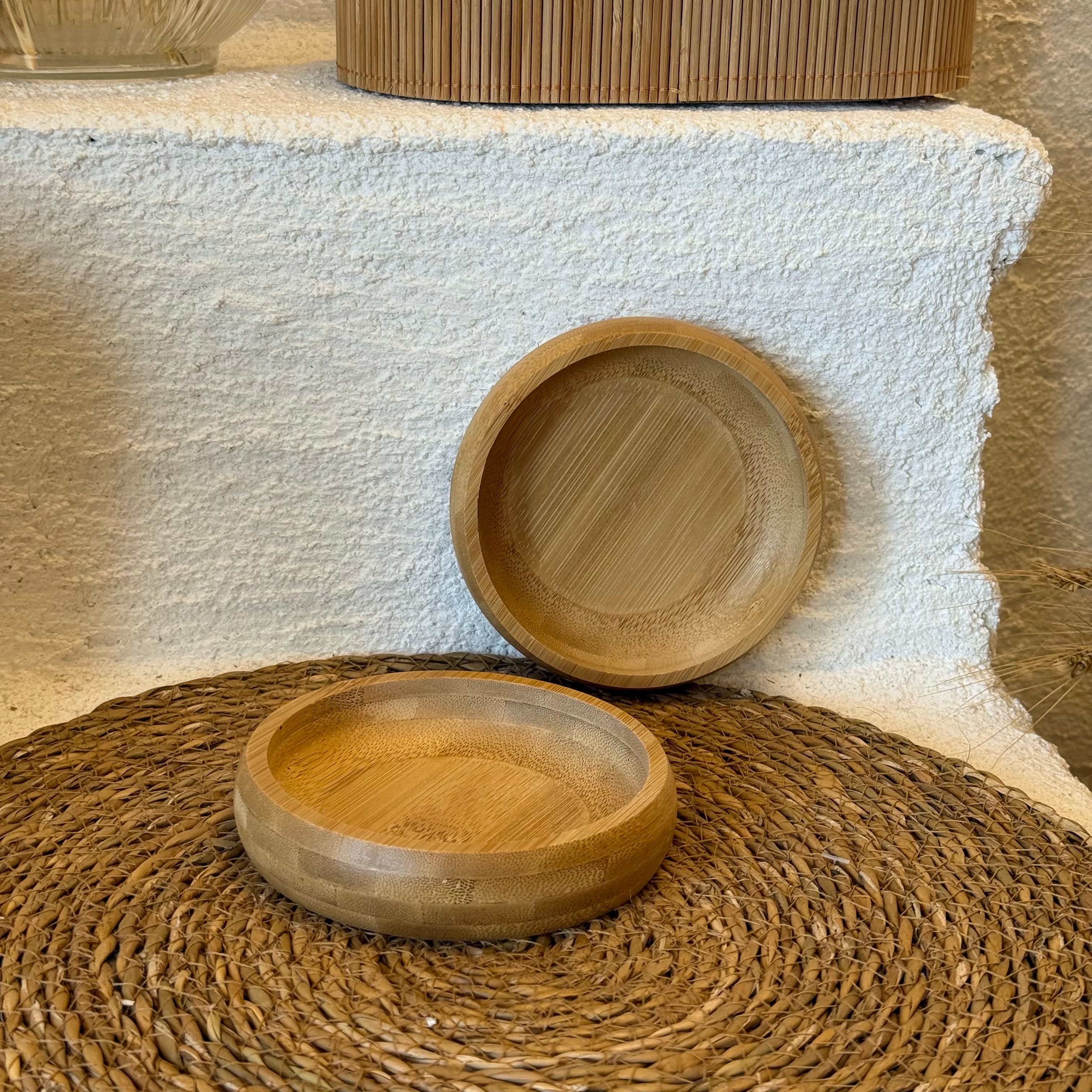 Eva Yuvarlak Büyük Boy Bambu Çerezlik 2 Adet 12x12 cm 