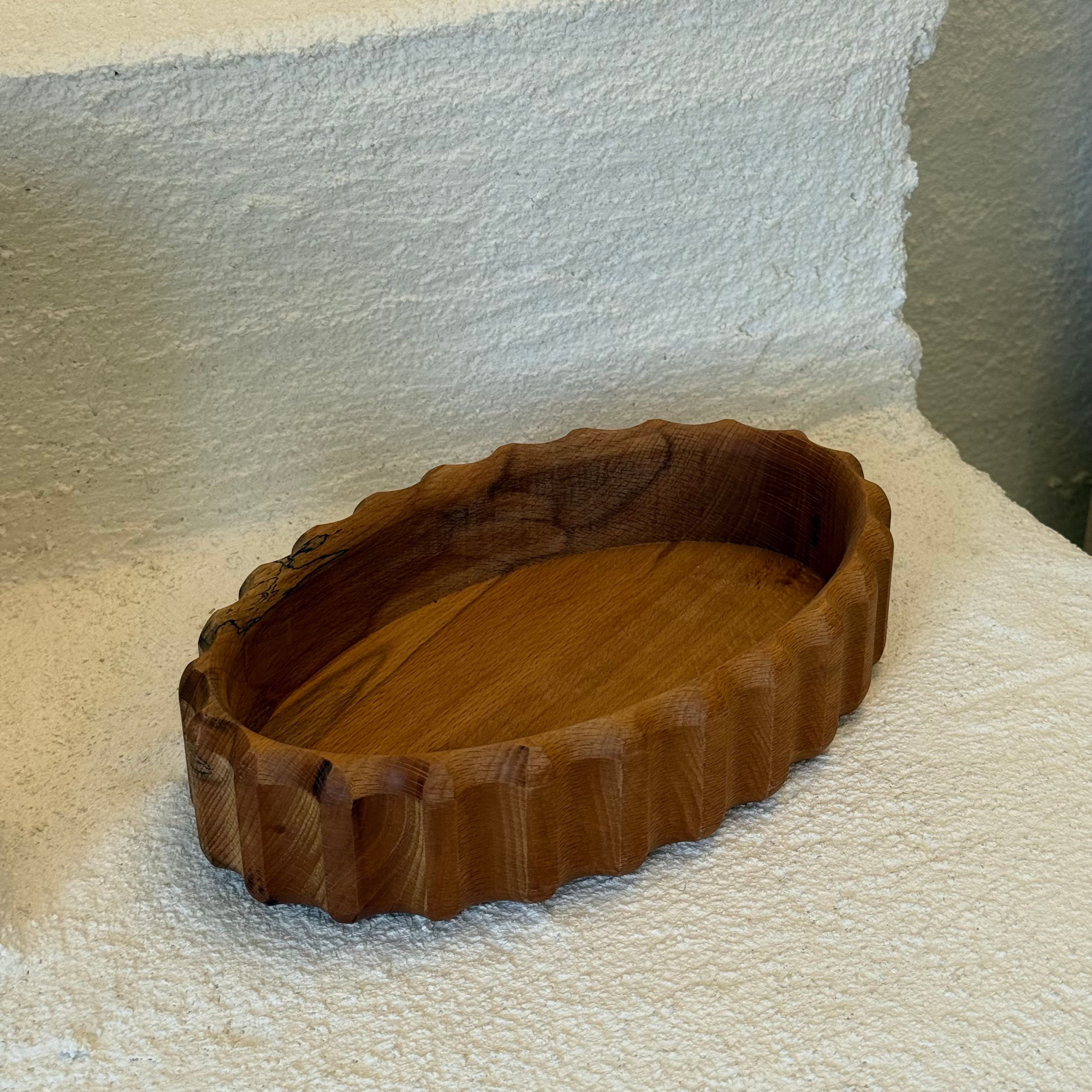 Dekoratif Oval Ahşap Sunumluk 25x15,5x5,5 cm 