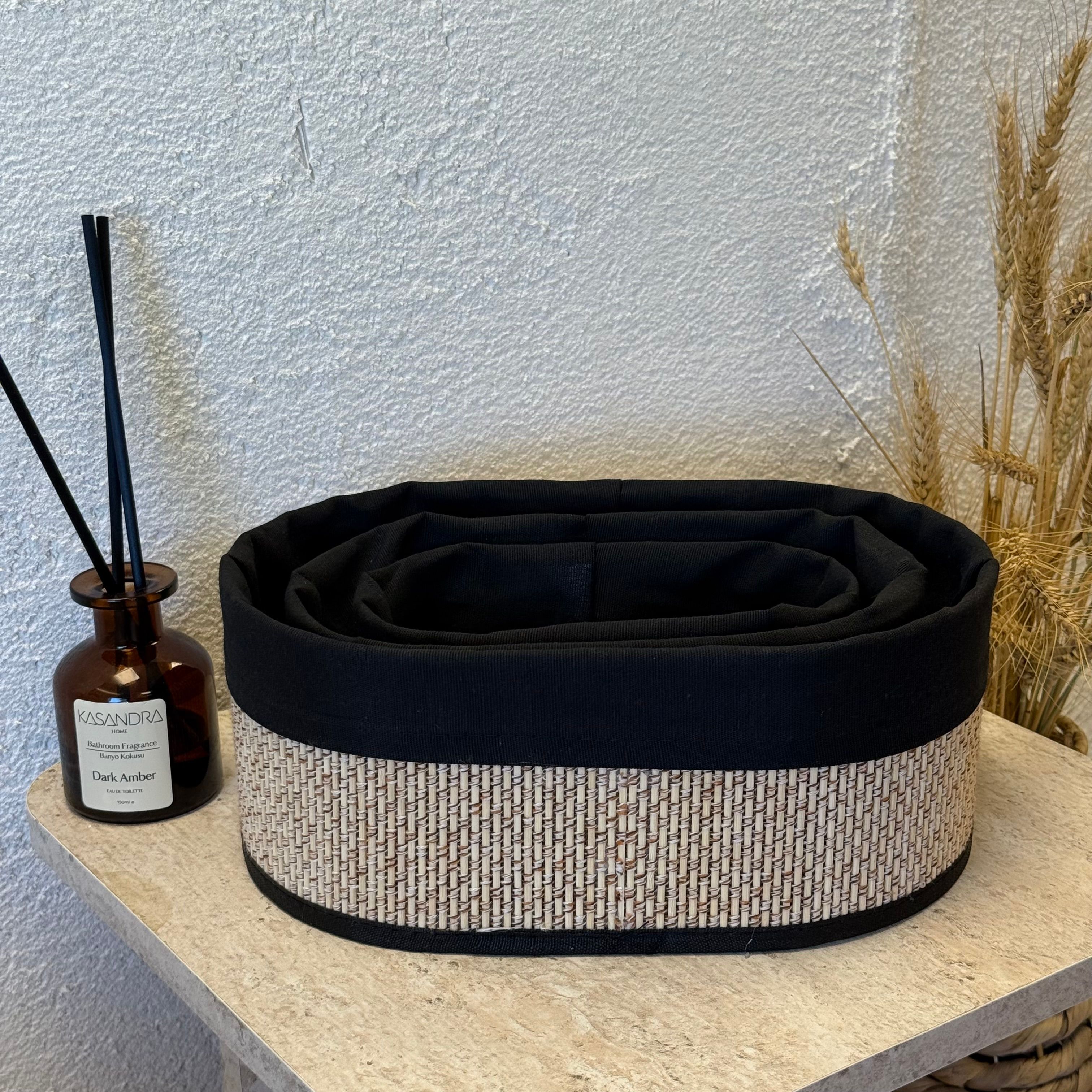 Kokoş Hasır 3 Boy Organizer Oval Açık Renk 