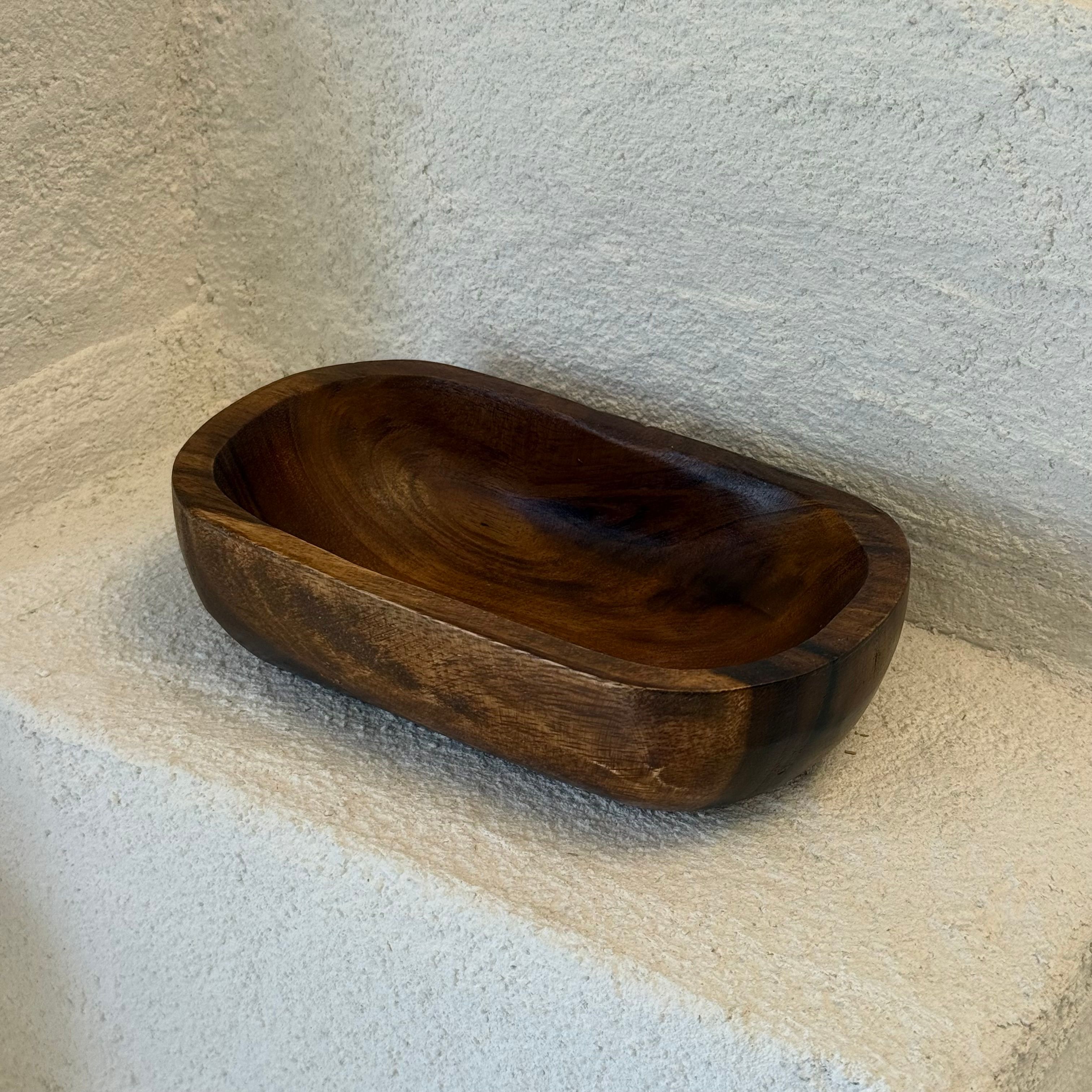Mars Oval Kalın Akasya Ağacı Sunumluk Kase 23,5x13 cm 