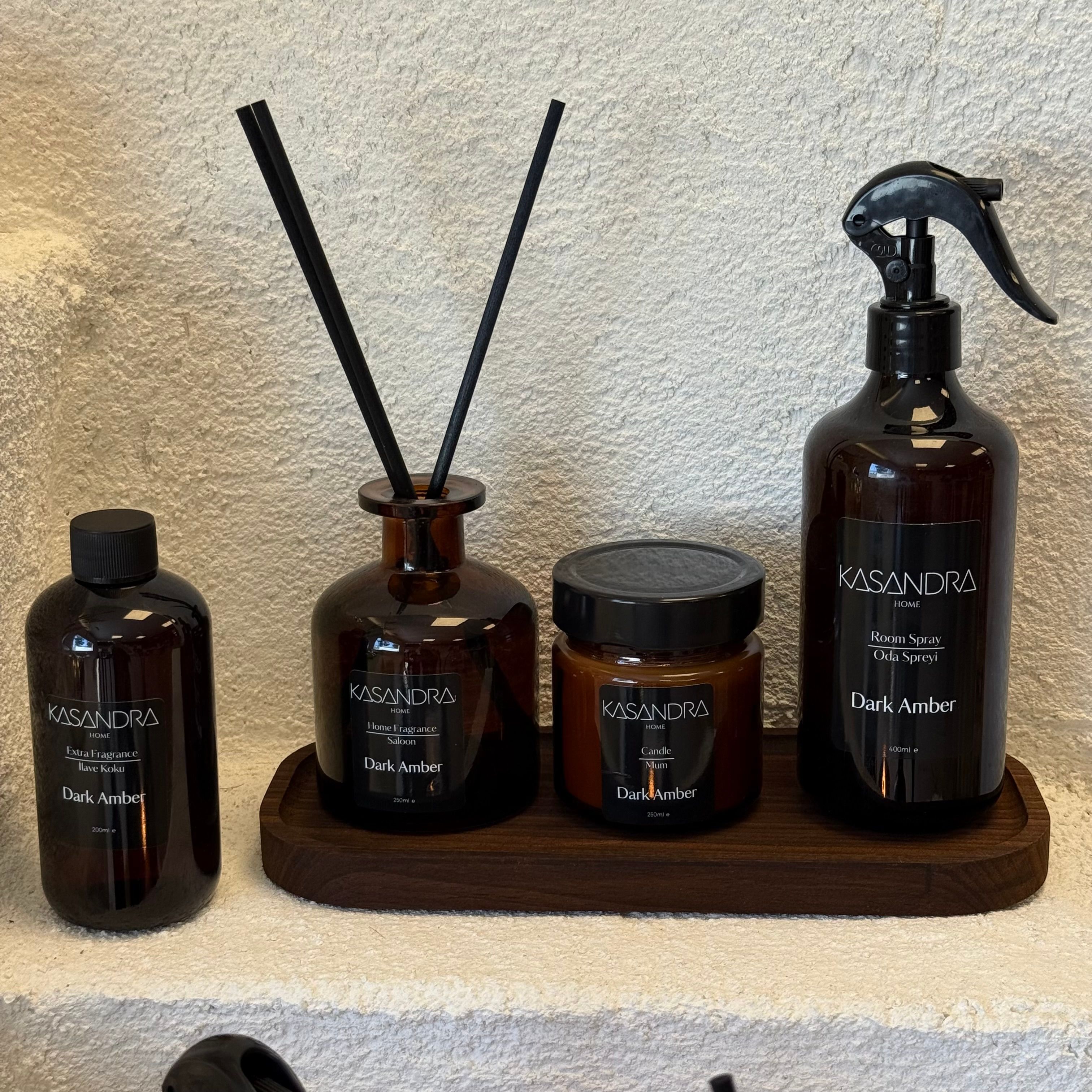 Kasandra Home Pinterest Banyo Set 5 Parça Dark Amber Kokulu (SİYAH)