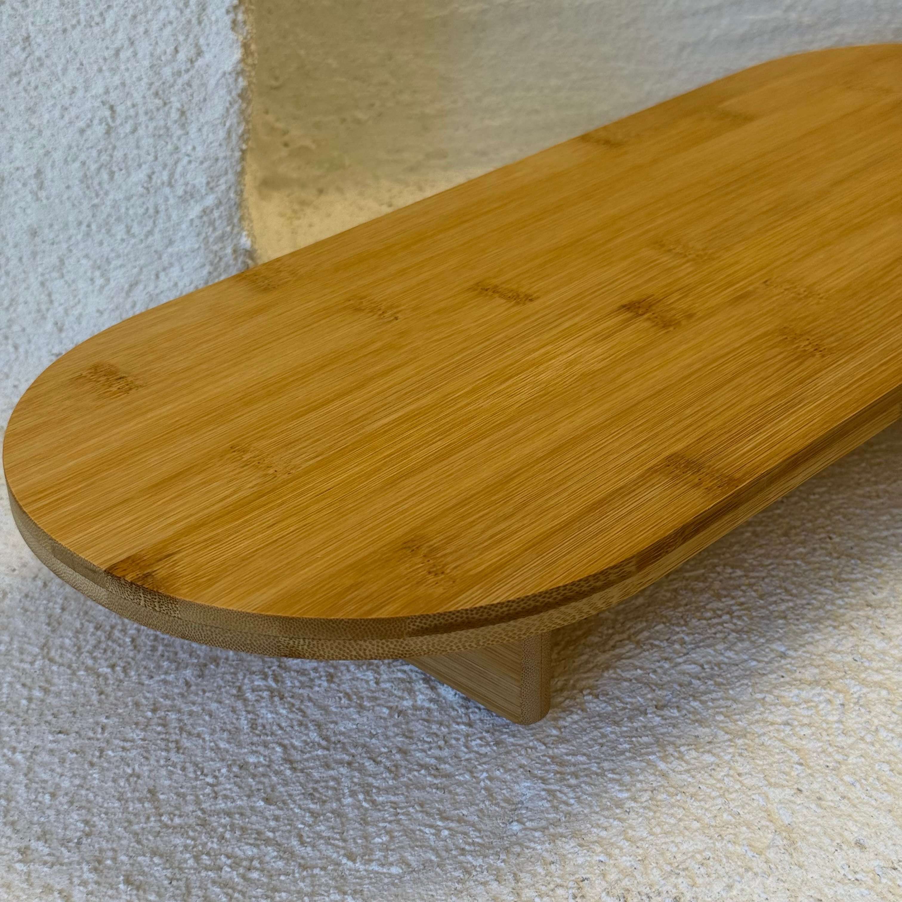 Bambu Ayaklı Oval Sunumluk Büyük Boy 50x20x7 cm 
