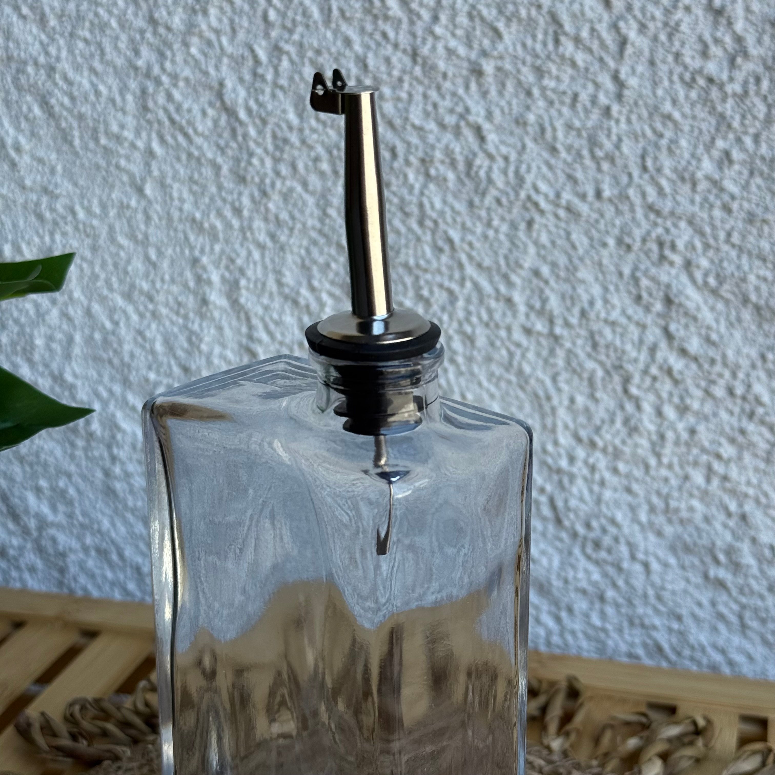 Barotti Dikdörtgen Cam Yağdanlık 500 ML Gümüş 