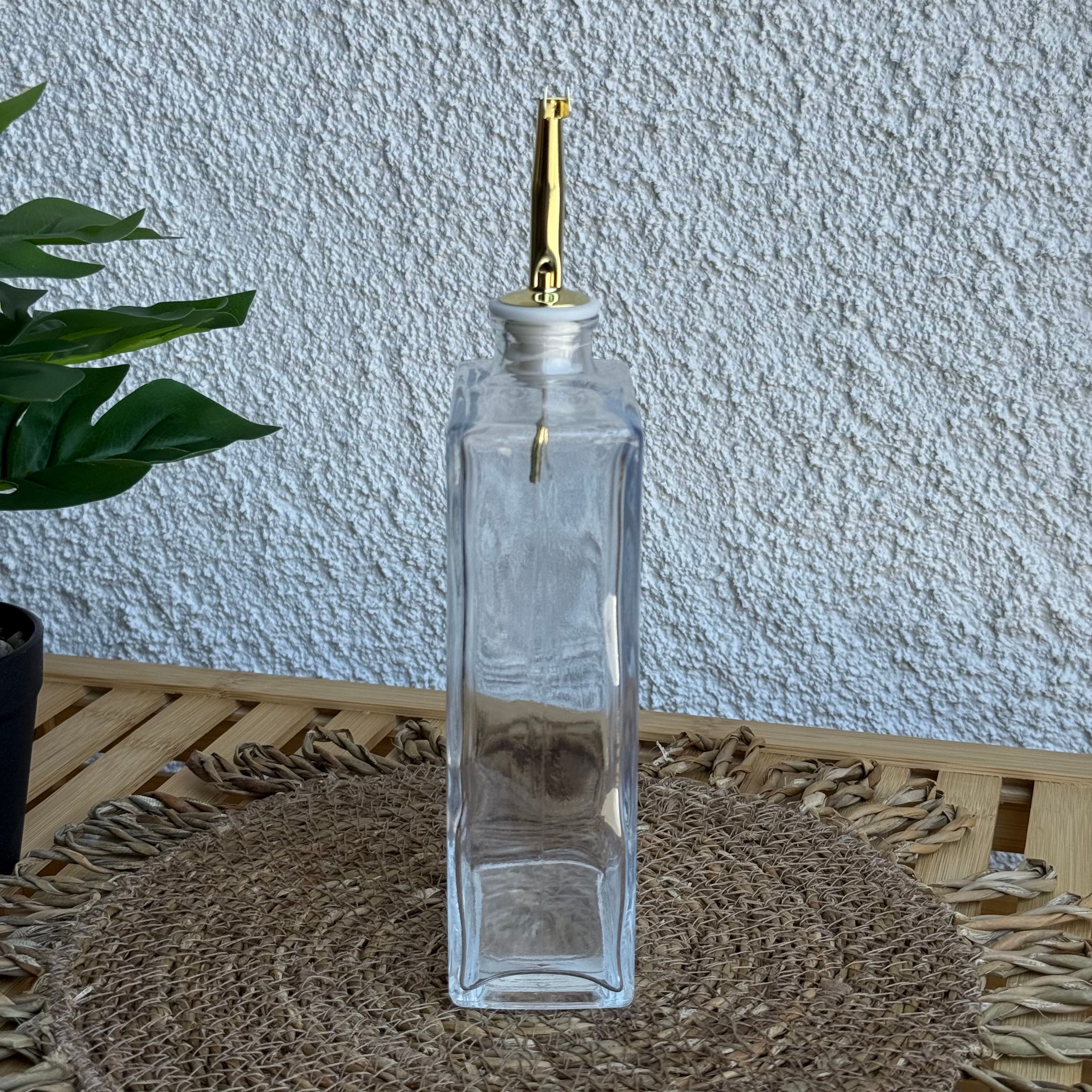 Barotti Dikdörtgen Cam Yağdanlık 500 ML Gold