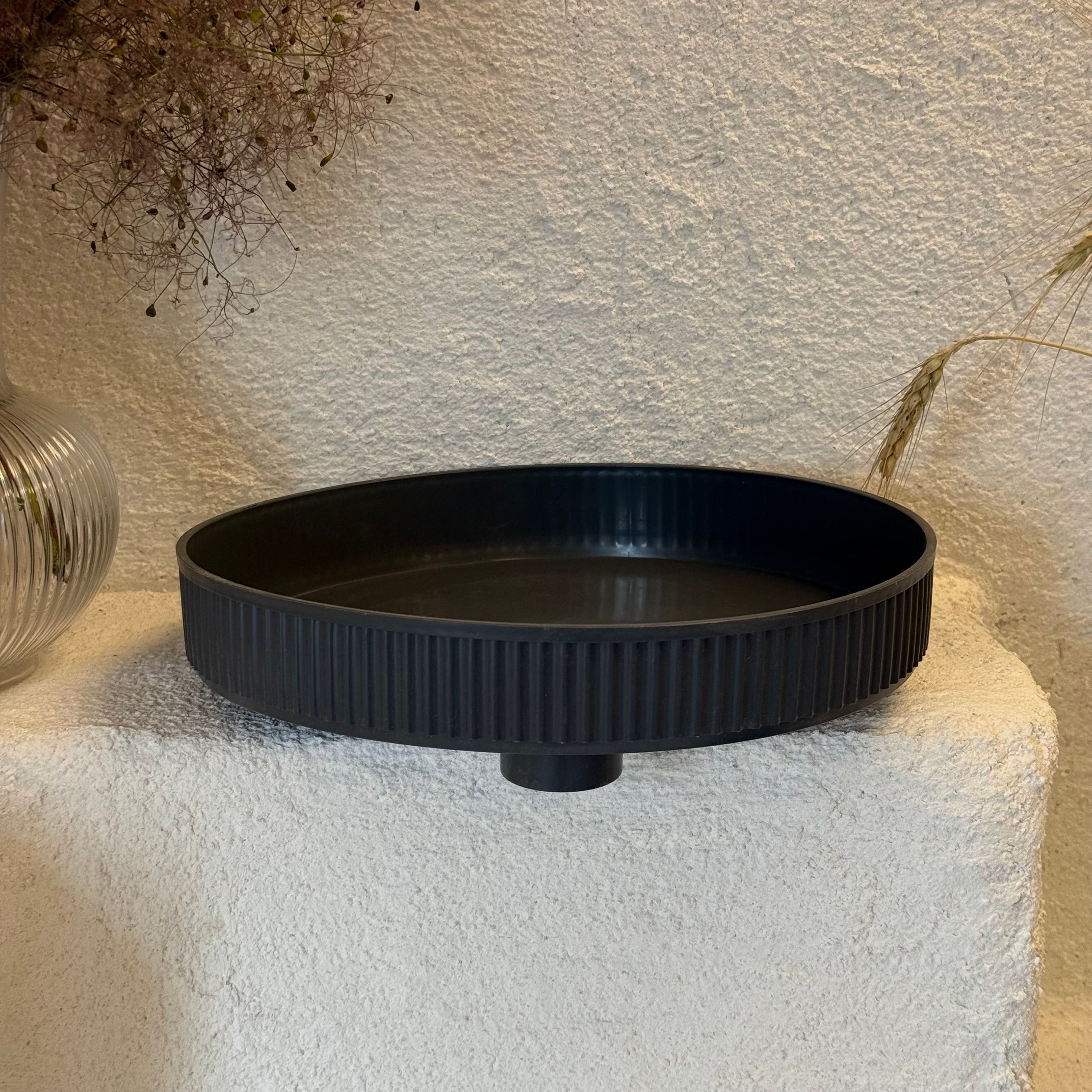 Çok Kulanışlı Plastik Tepsi Gri 28 cm 