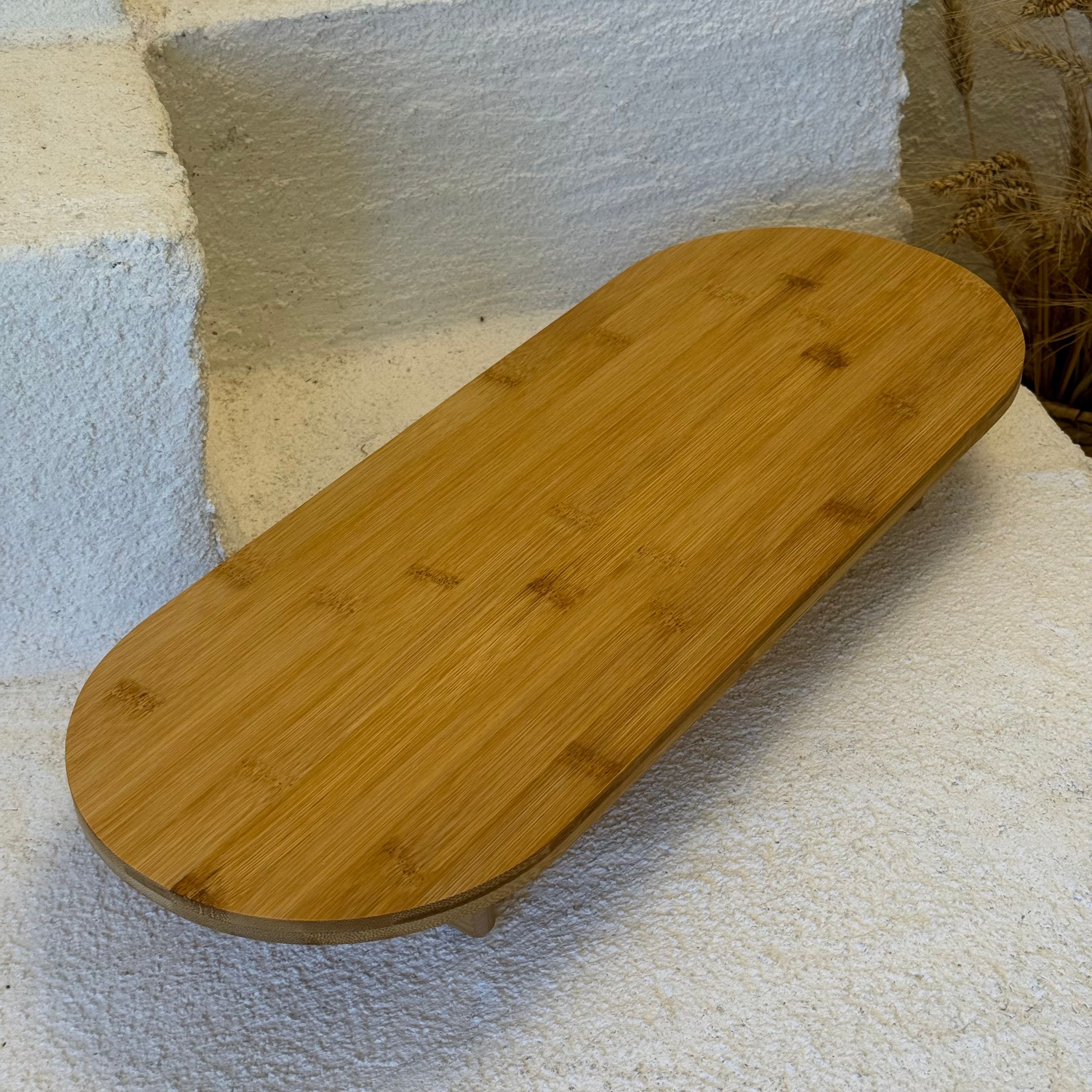 Bambu Ayaklı Oval Sunumluk Büyük Boy 50x20x7 cm 