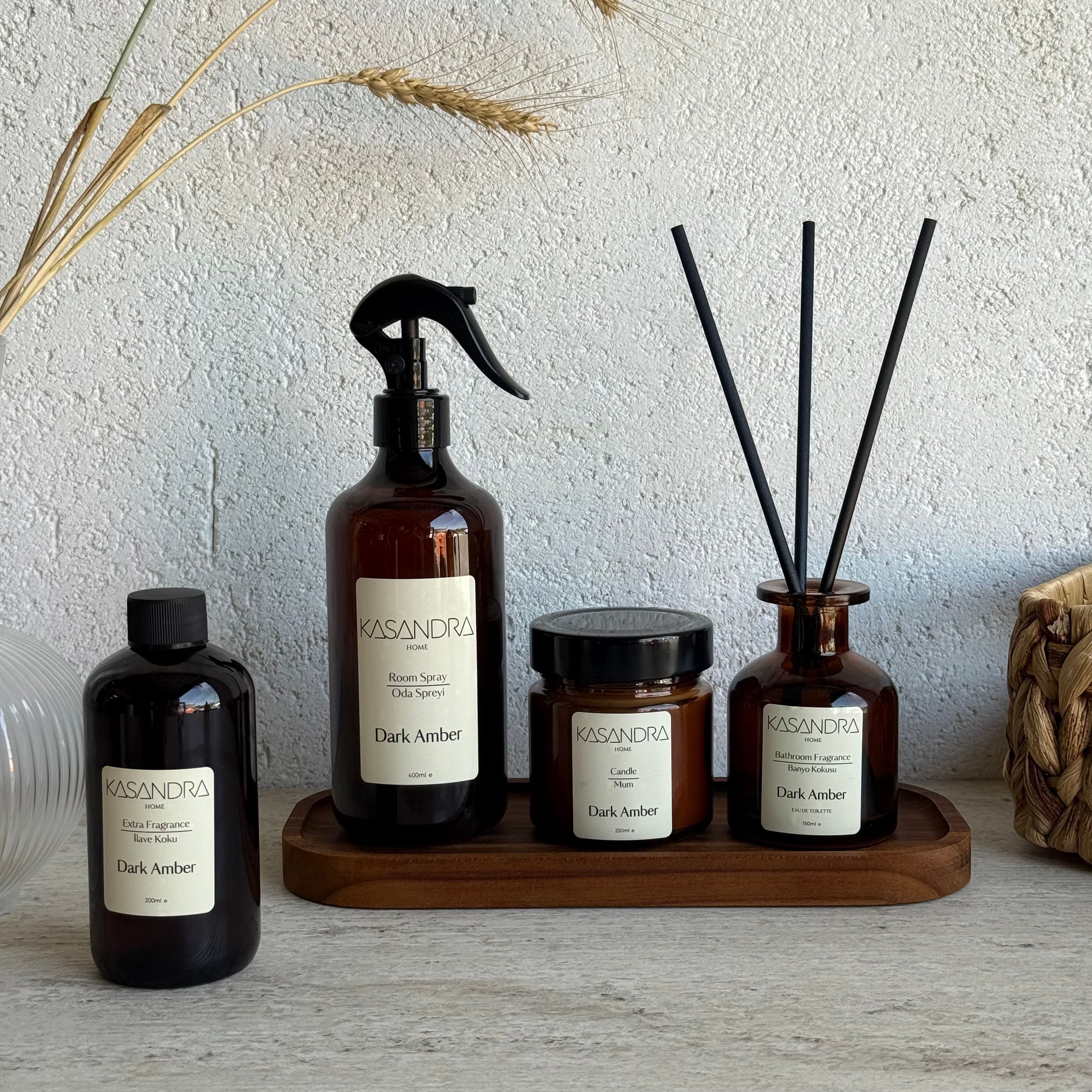 Kasandra Home Pinterest Banyo Set 5 Parça Dark Amber Kokulu (KRAFT-KREM)