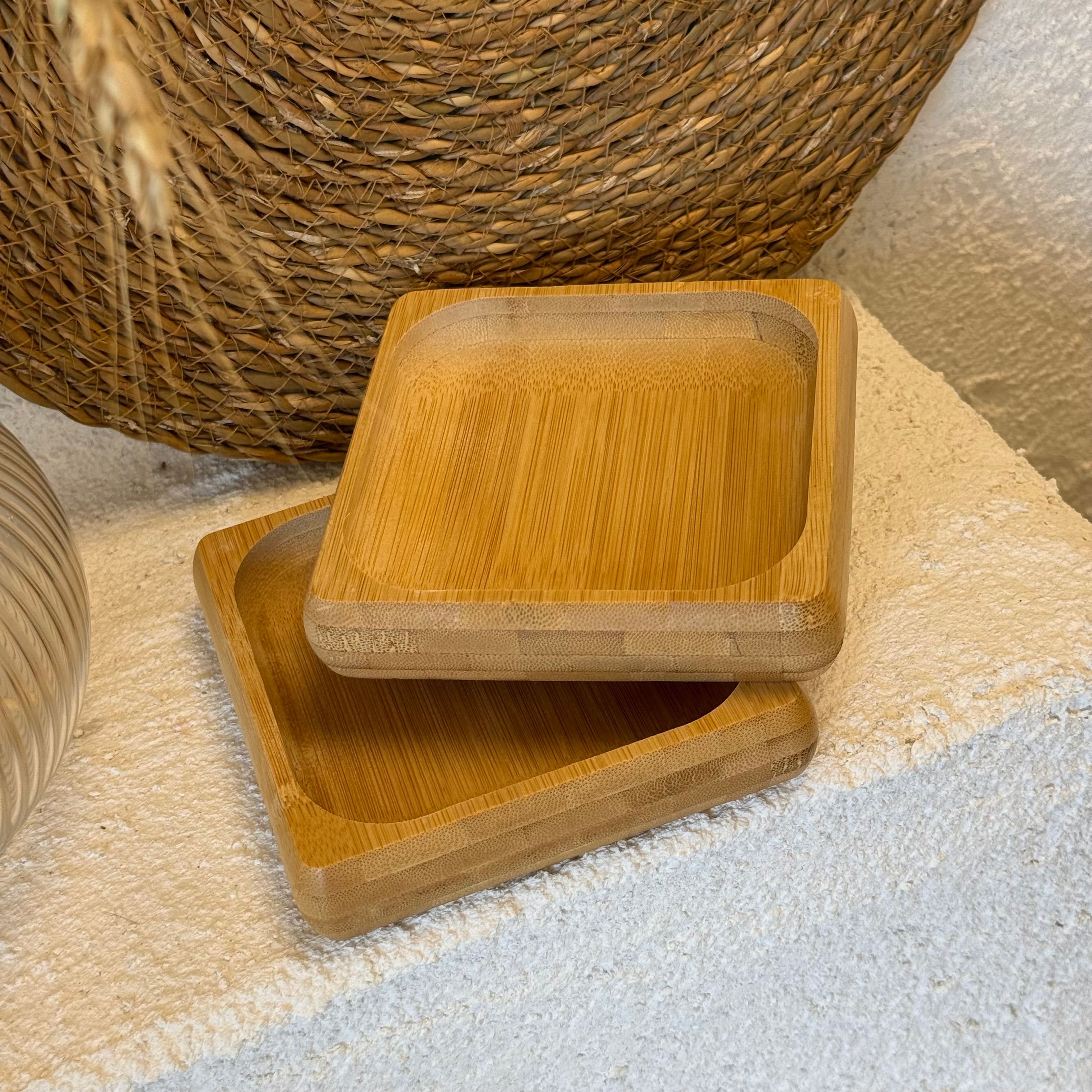 Eva Kare Büyük Boy Bambu Çerezlik 2 Adet 12x12 cm 
