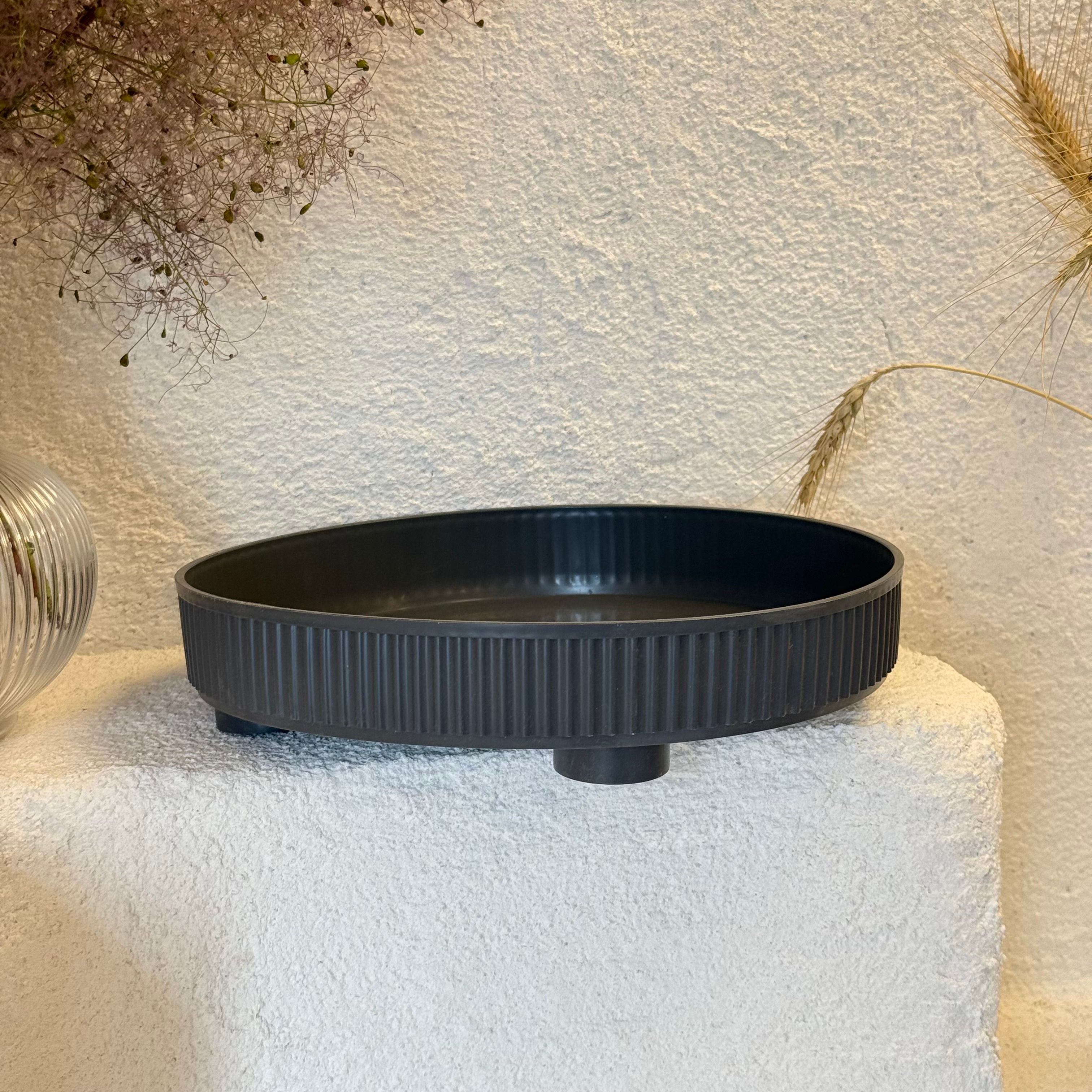 Çok Kulanışlı Plastik Tepsi Gri 28 cm 